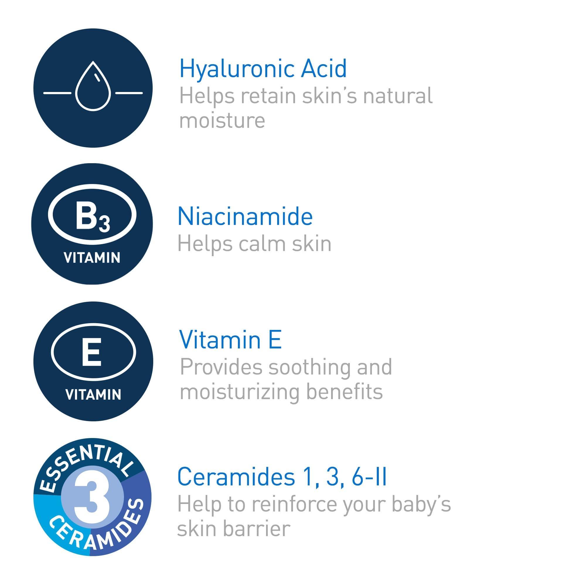 CeraVe Baby Lotion, Gentle Baby Skin Care with Ceramides, Niacinamide & Vitamin E, Fragrance, Paraben, Dye & Phthalates Free, Lightweight Moisturizer, 8 Ounce, Packaging May Vary - Image 5