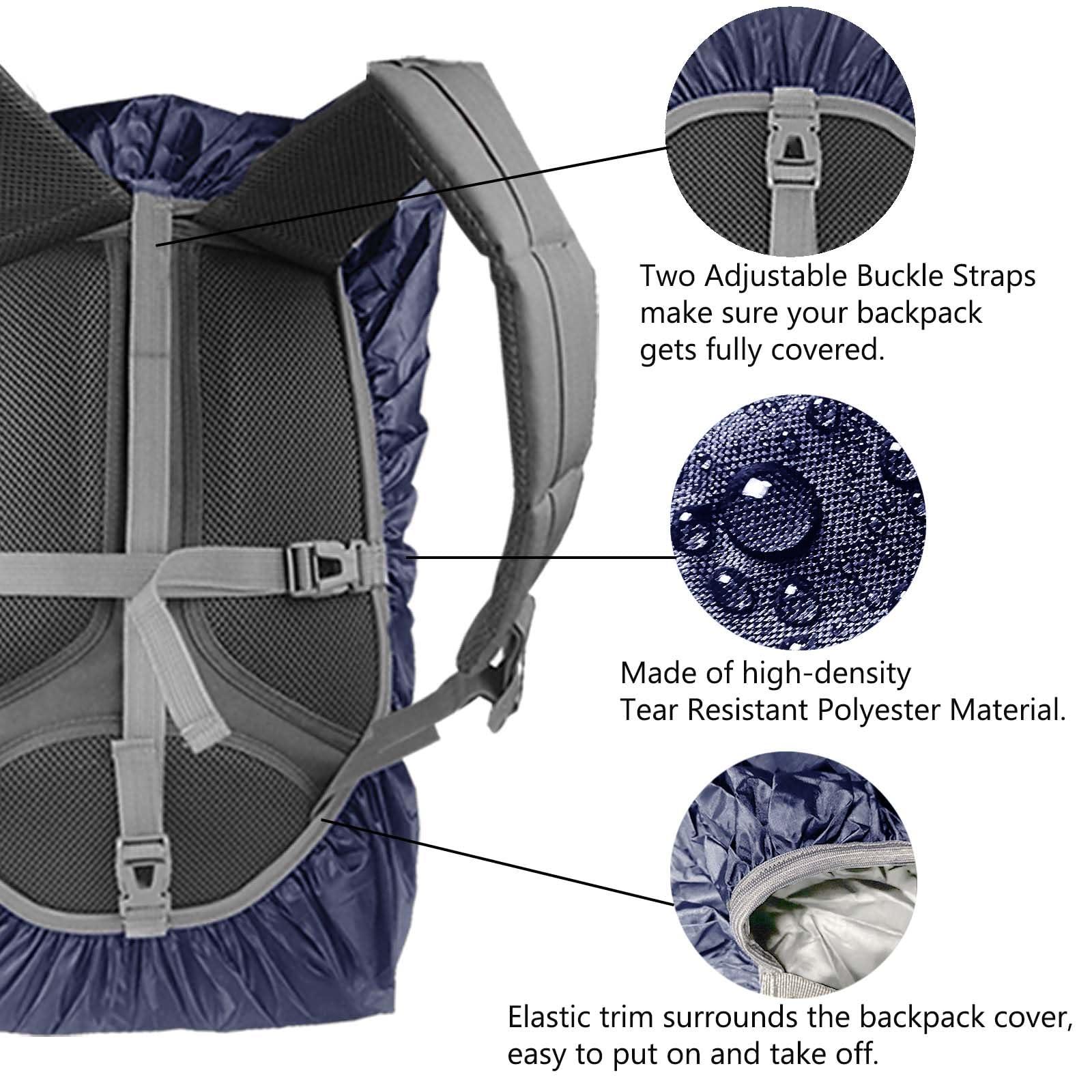 Frelaxy Waterproof Backpack Rain Cover, 10000mm Waterproof Level, Upgraded Ultra-Strong Multilayer Structure, Antislip Cross Buckle Strap, Ultralight Compact Portable, for Hiking, Camping, Traveling - Image 4