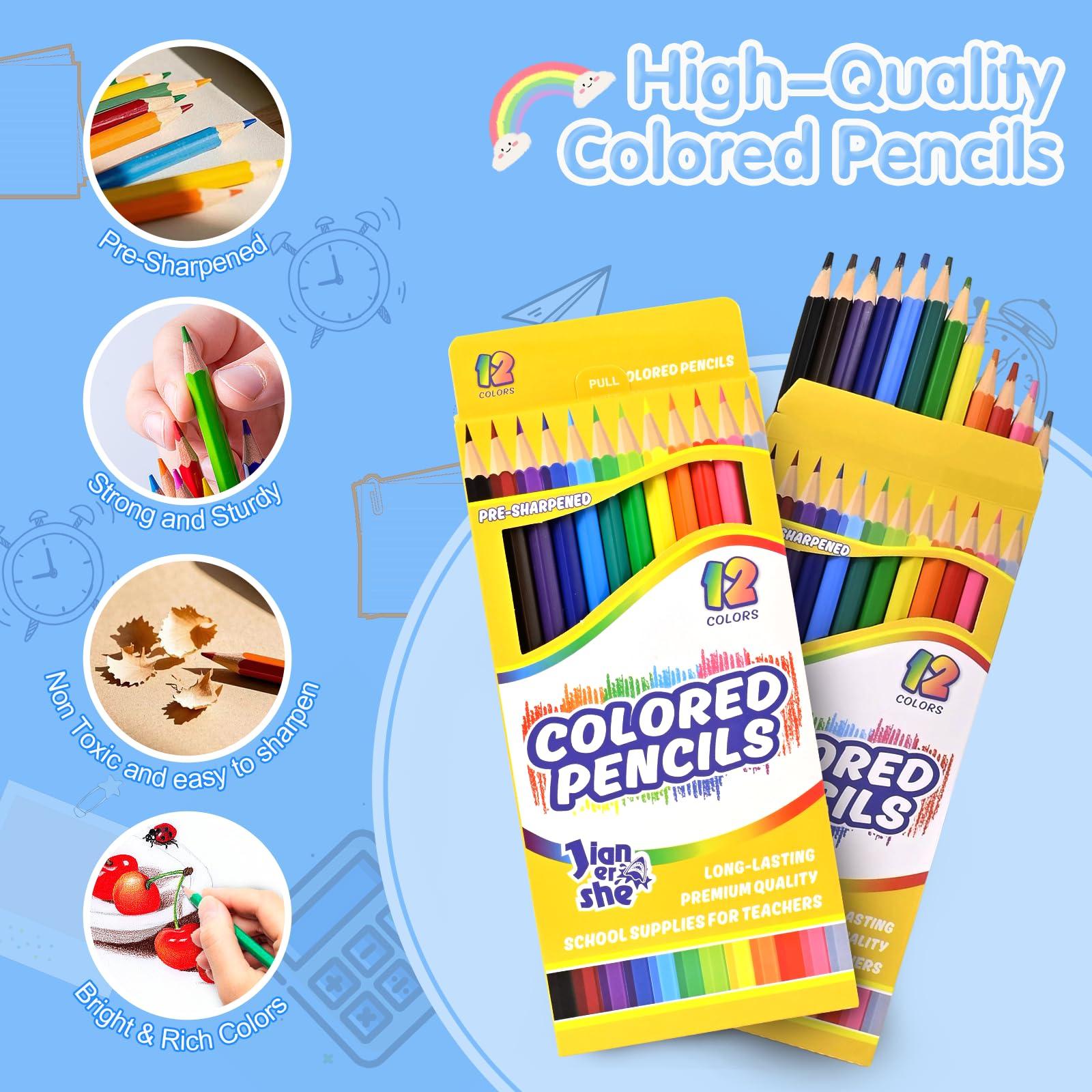 JIANERSHE 288 Count Colored Pencils, 24 Packs Pre-sharpened Coloring Pencils Bulk,12 Assorted Colors, Bulk School Supplies for Teachers, Classroom Prizes, Art Supplies for Adult Kids Boys Girls - Image 4