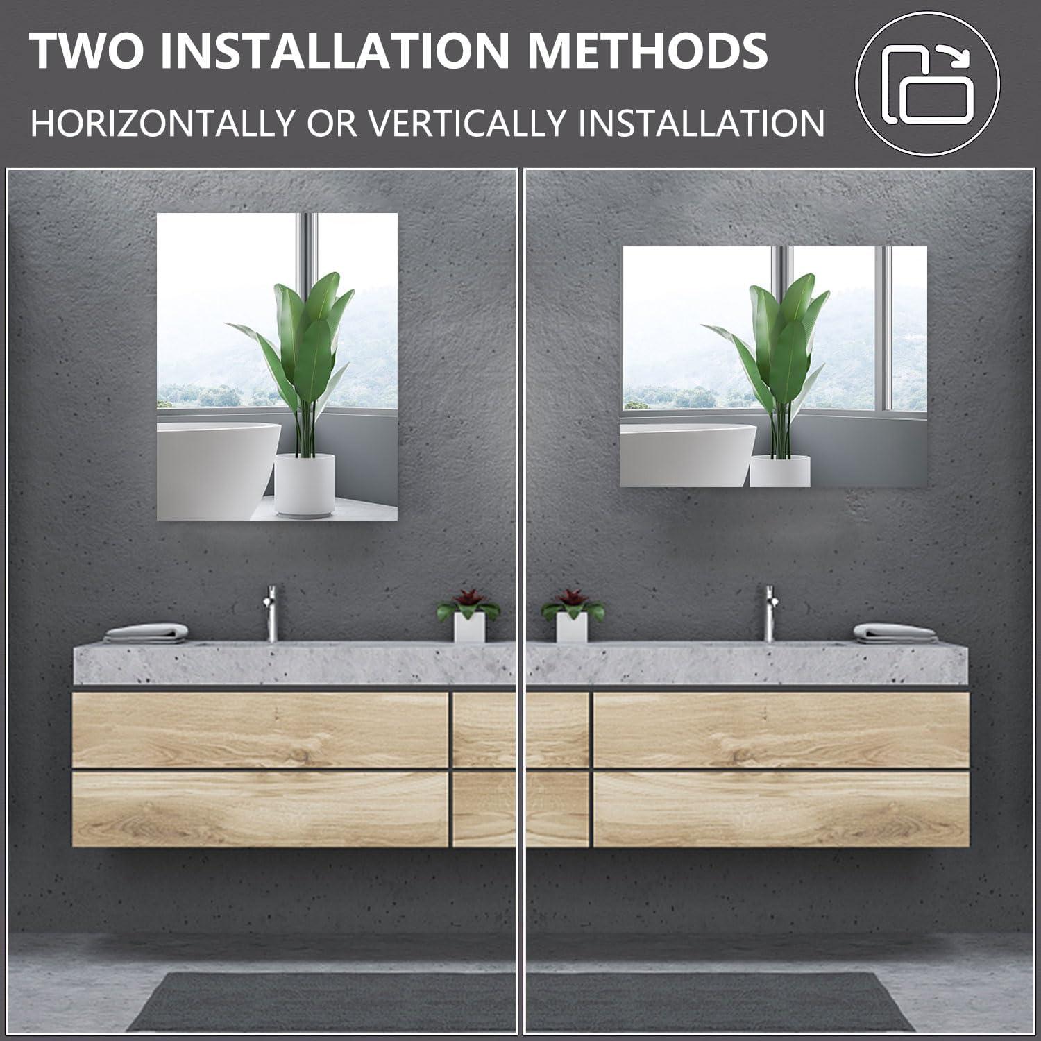 QEEYON 16 x 12'' Wall Mirror Tile Self Adhesive Glass Mirror Frameless High Clear Mirror Tile Large Wall Decor Mirror for Bedroom, Living Room, Hallway Door etc(1pcs) - Image 5