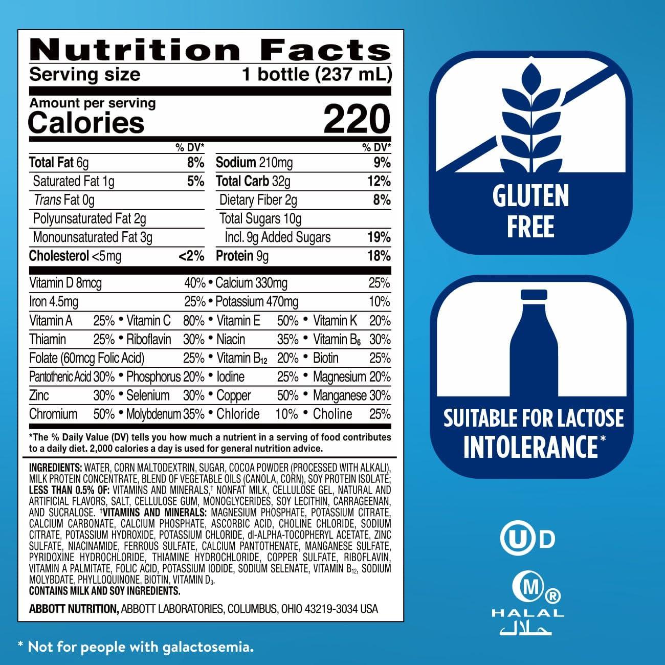 Ensure Original Dark Chocolate Nutrition Shake | Small Meal Replacement Shake | Ready To Drink | 9g Protein, 27 Vitamins and Minerals | 8 fl oz - 24 Pack - Image 5