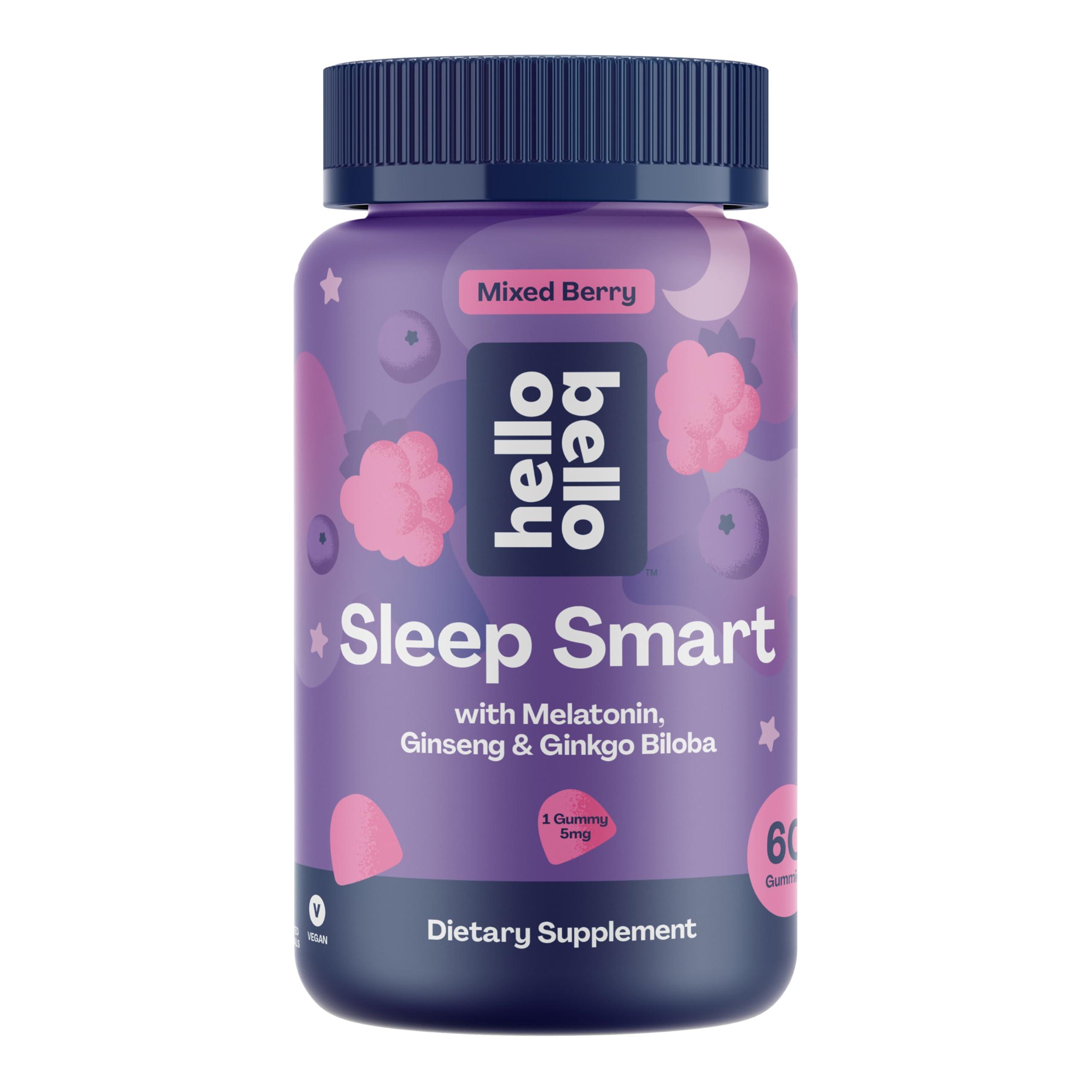 Hello Bello Adult Sleep Smart Vegan Gummies with 5mg Melatonin – Mixed Berry - 60ct