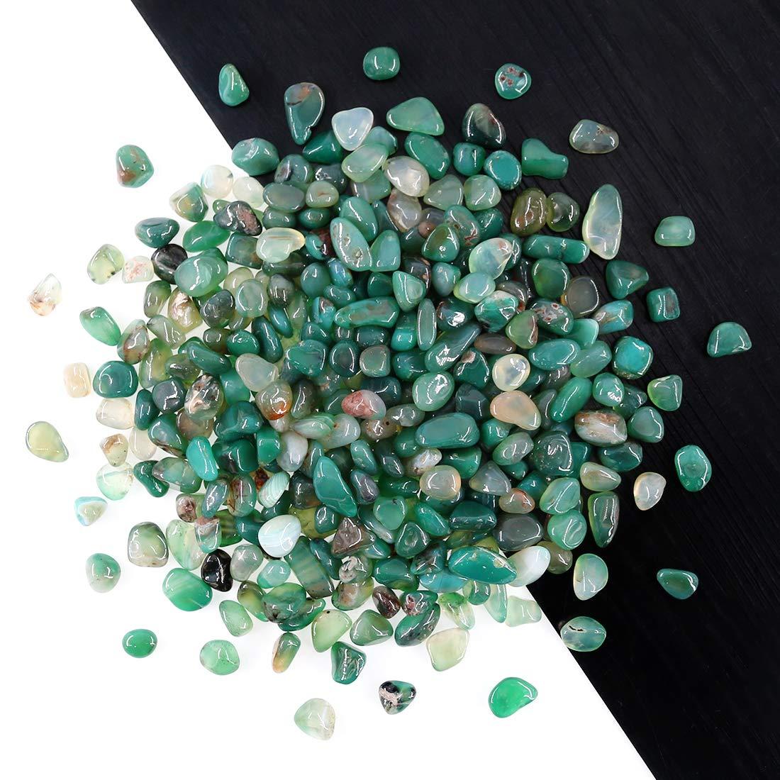 Hilitchi Green Agate Stone Tumbled Stones for Plants Cacti & Succulents Bedding, Vase Filler, Landscape Bottom Decoration (About 1lb(455g)/Bag) - Image 6