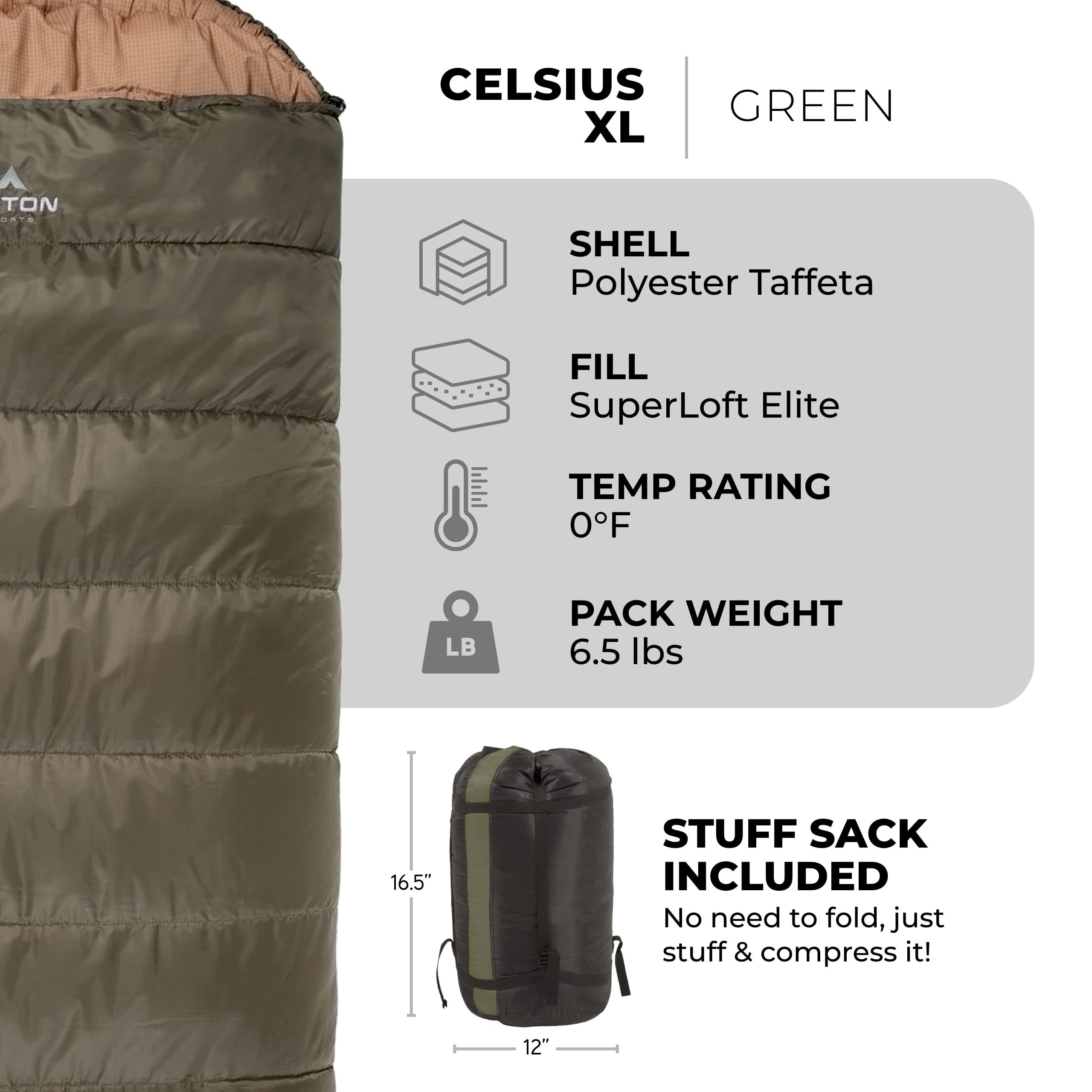 TETON Celsius XL, -25F, 20F, 0F Degree Sleeping Bags, All Weather Warm Sleeping Bag for Adults and Kids, Camping Season, Compression Sack Included - Image 3