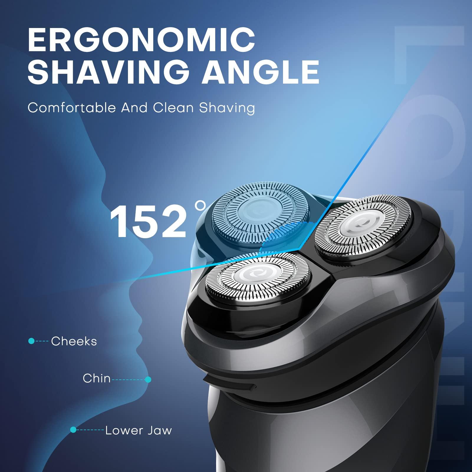 LOBINH Electric Shaver for Men, 100% Washable Rechargeable Waterproof Electric Razor Wet & Dry Shaving with Pop-up Trimmer, 1 Hour Fast Charging, 4D Floating Head, LCD Power Indicator - Image 4