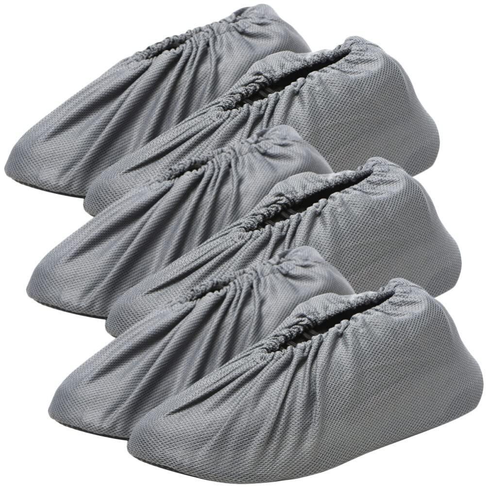 Kisangel 3 Pairs Reusable Shoe Covers Indoor Boot Covers Dust Foot Covers for Home Washable Daily Use,Grey