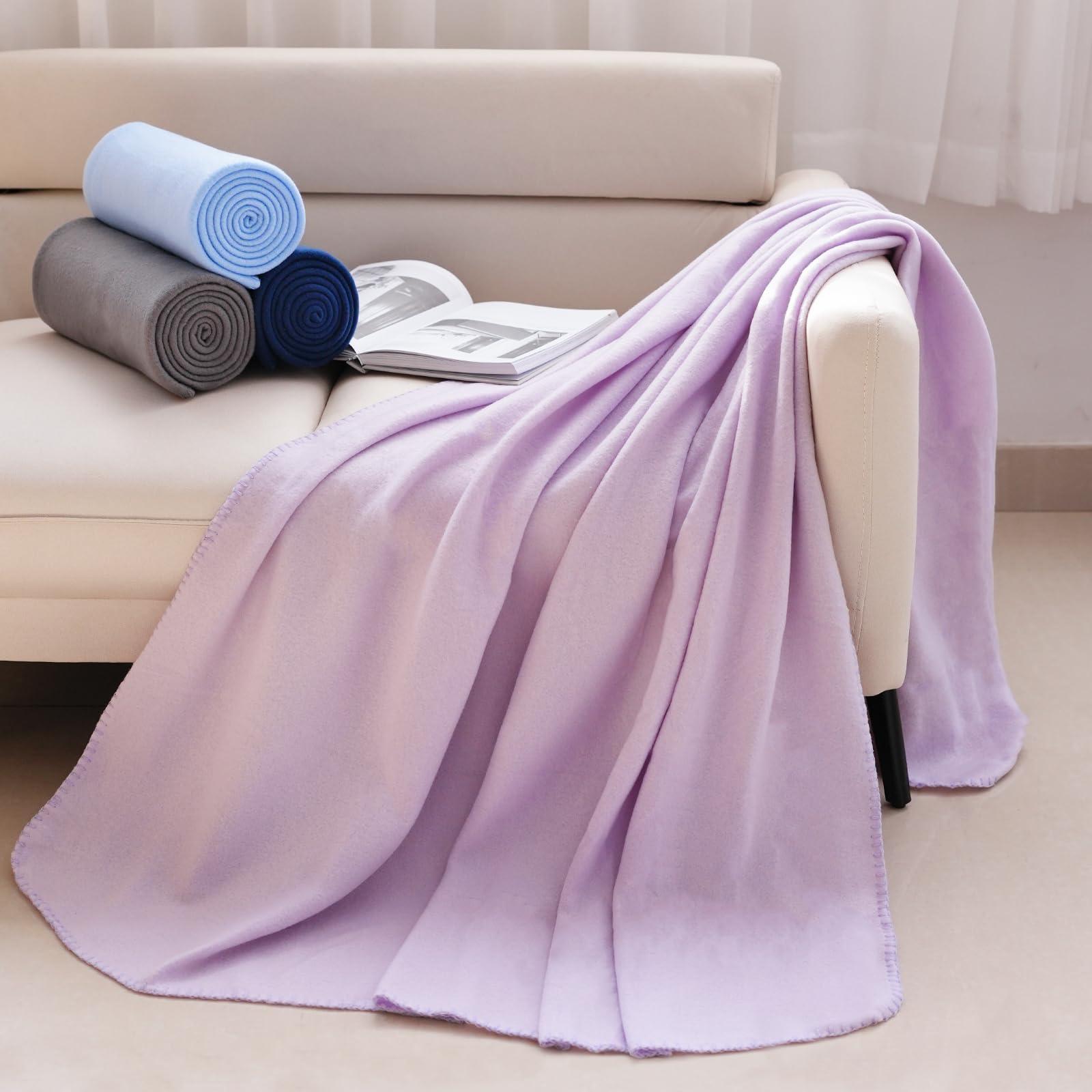 ZYFZCYBL Fleece Throw Blankets Lightweight Warm Soft Cozy Pet-Friendly Bulk Fleece Throw Blanket Solid for Home Bed, Sofa，Office,Gifts, Couch (Pack of 6-50 x 60 inch，Assorted 1) - Image 3