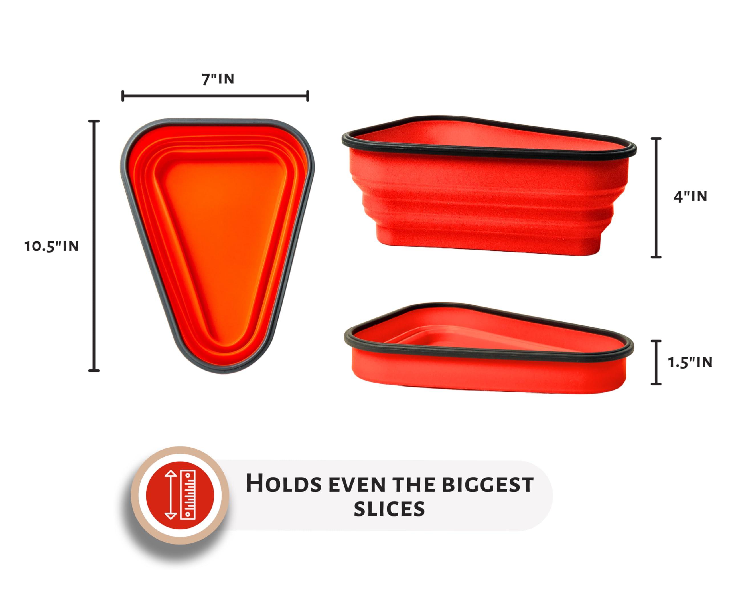 The Perfect Pizza Pack™ - Reusable Pizza Storage Container with 5 Microwavable Serving Trays - BPA-Free Adjustable Pizza Slice Container to Organize & Save Space, Red - Image 3