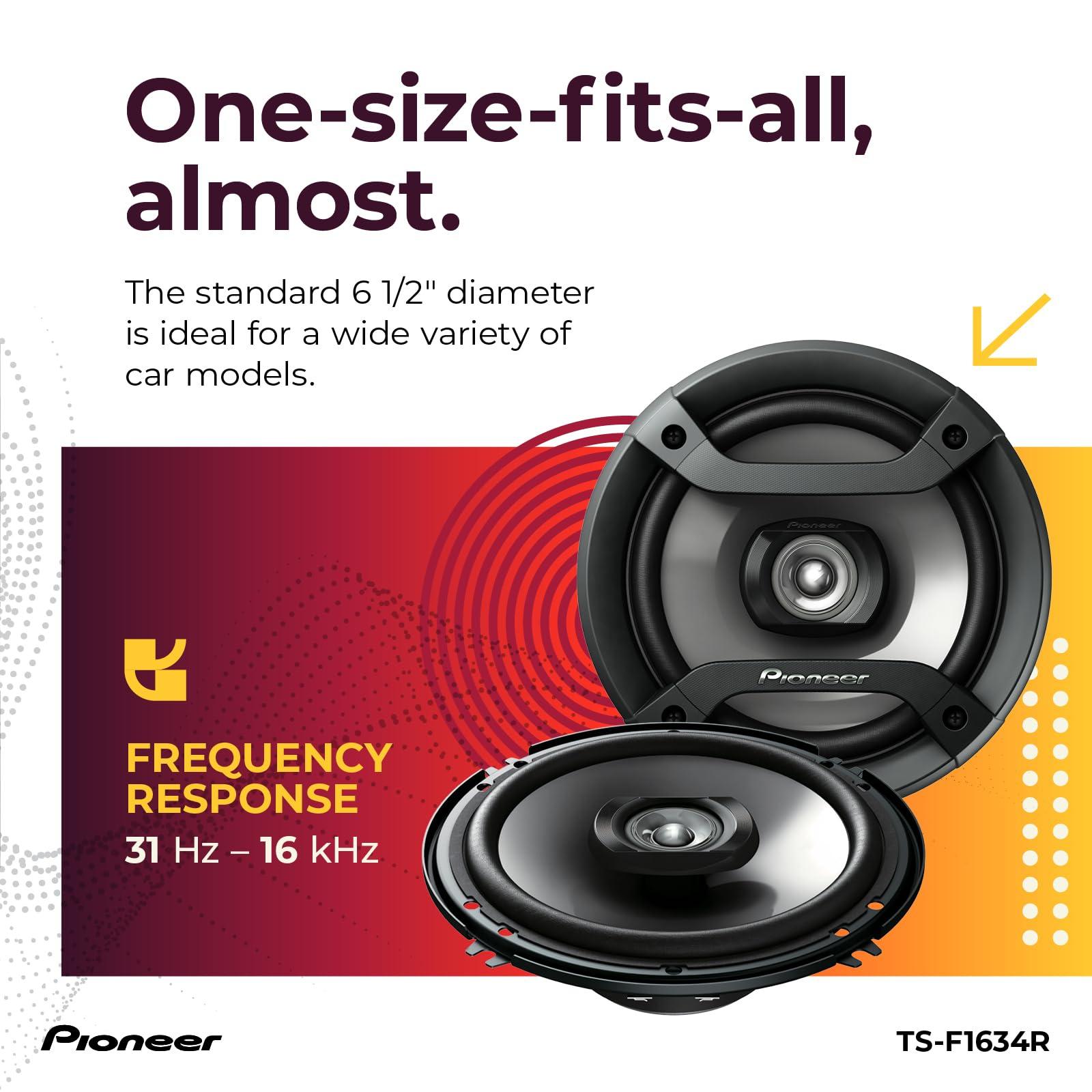 Pioneer F-Series TS-F1634R 6.5” 2-Way Speakers (Pair) – 200W Max, Balanced Sound + Smooth Treble, Great Stock Replacement, High-Efficiency Speaker Designed for OEM Power - Image 5