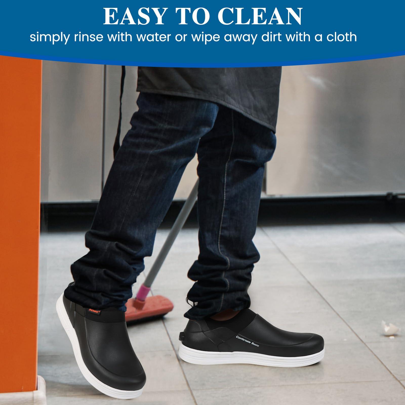 Showave Men's Rain Shoes Non Slip Waterproof Rubber Shoe Oil & Slip Resistant Food Servise Shoes Breathable Comfort Chief Work Shoe for Nurse Kitchen Restaruant Hospital - Image 4
