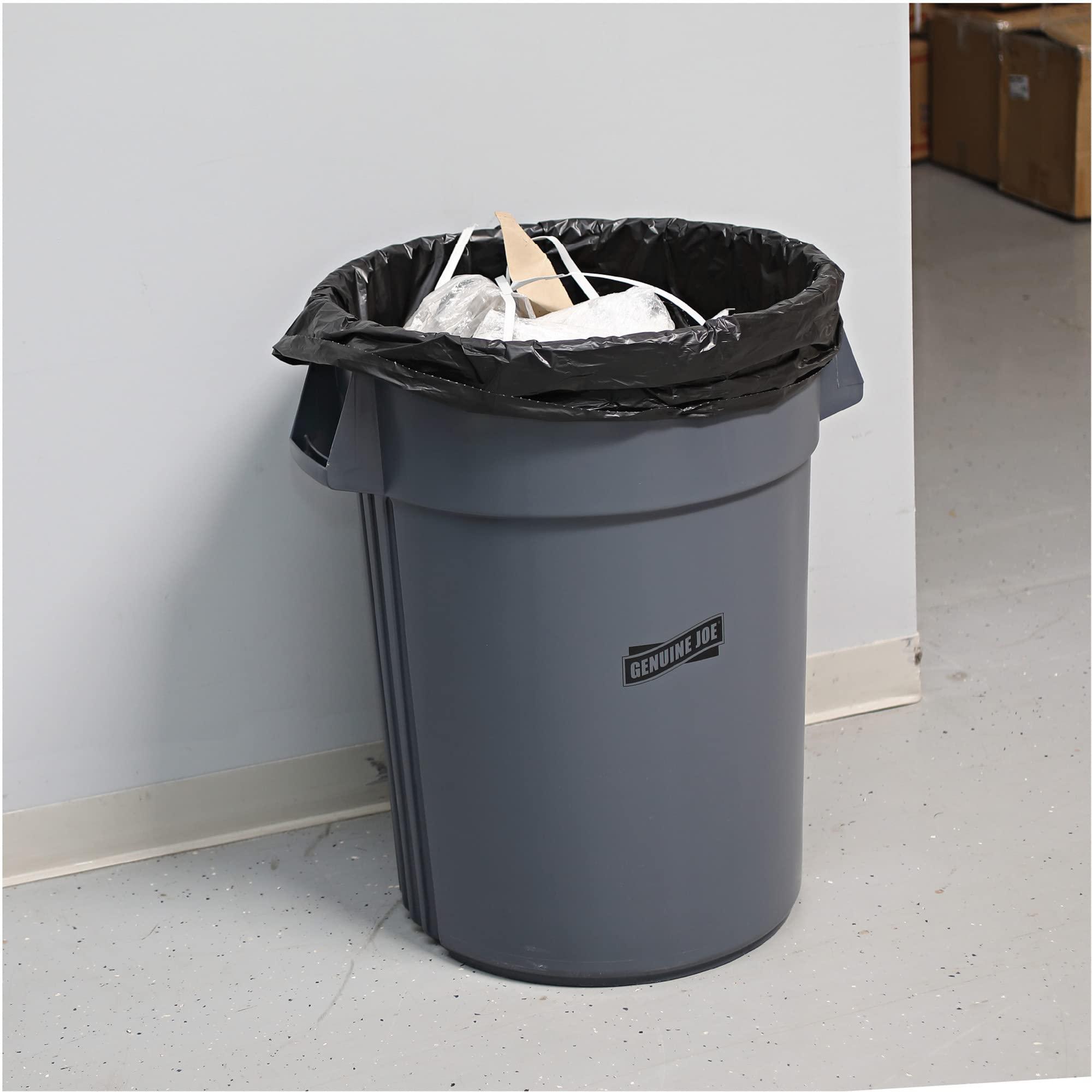 Genuine Joe GJO01535 Heavy Duty Low-Density Puncture Resistant Can Liner, 60 gallon Capacity, 56" Length x 39" Width x 1.50 mil Thickness, Black (Box of 50) - Image 3