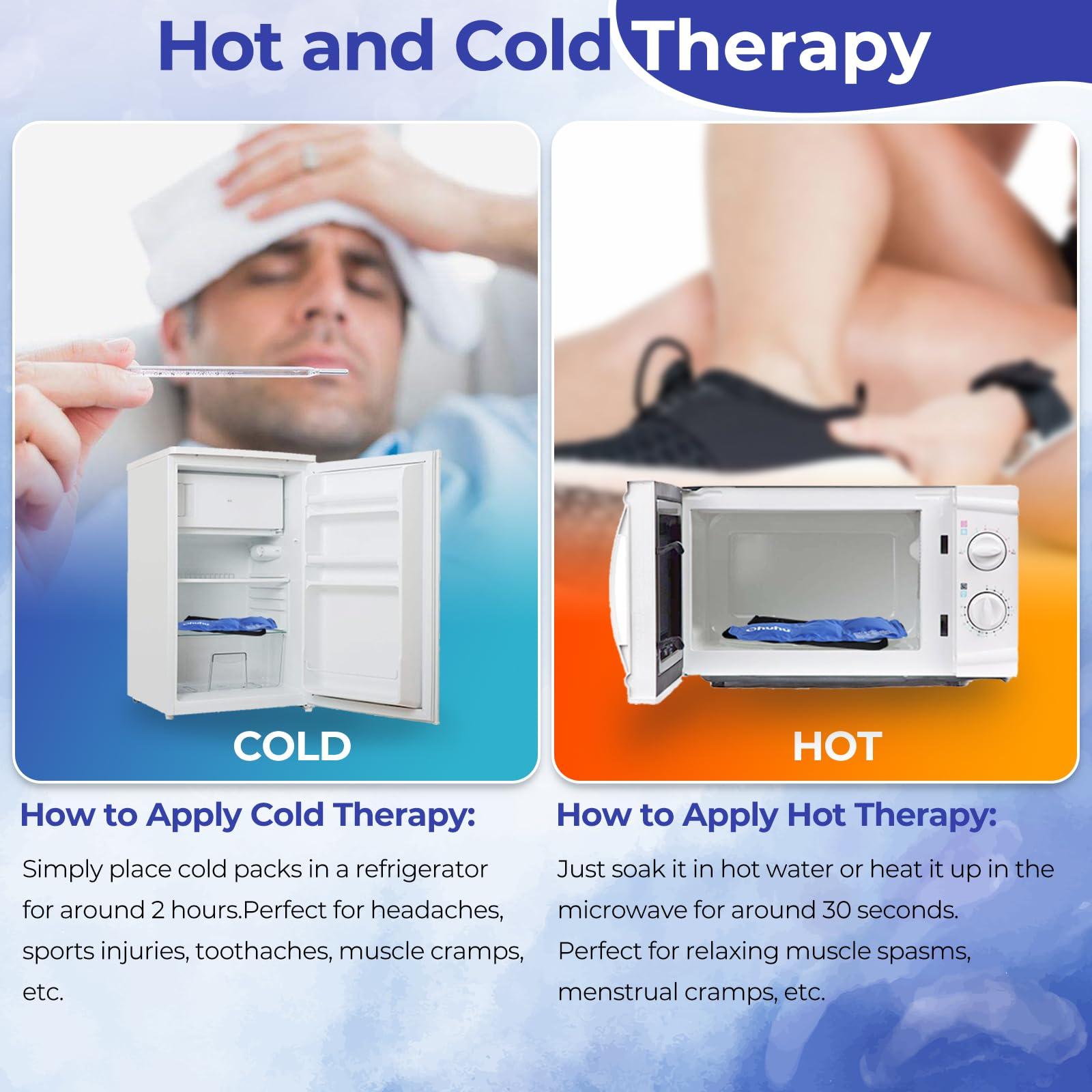 Ice Pack Wrap for Injuries: Ohuhu 2 Pack Reusable Ice Packs with Wrap Hot Cold Therapy Gel Ice Pack Adjustable Flexible for Shoulders Wrists Knee Back Neck Legs Hip Aches Injury Pain Relief - Image 6