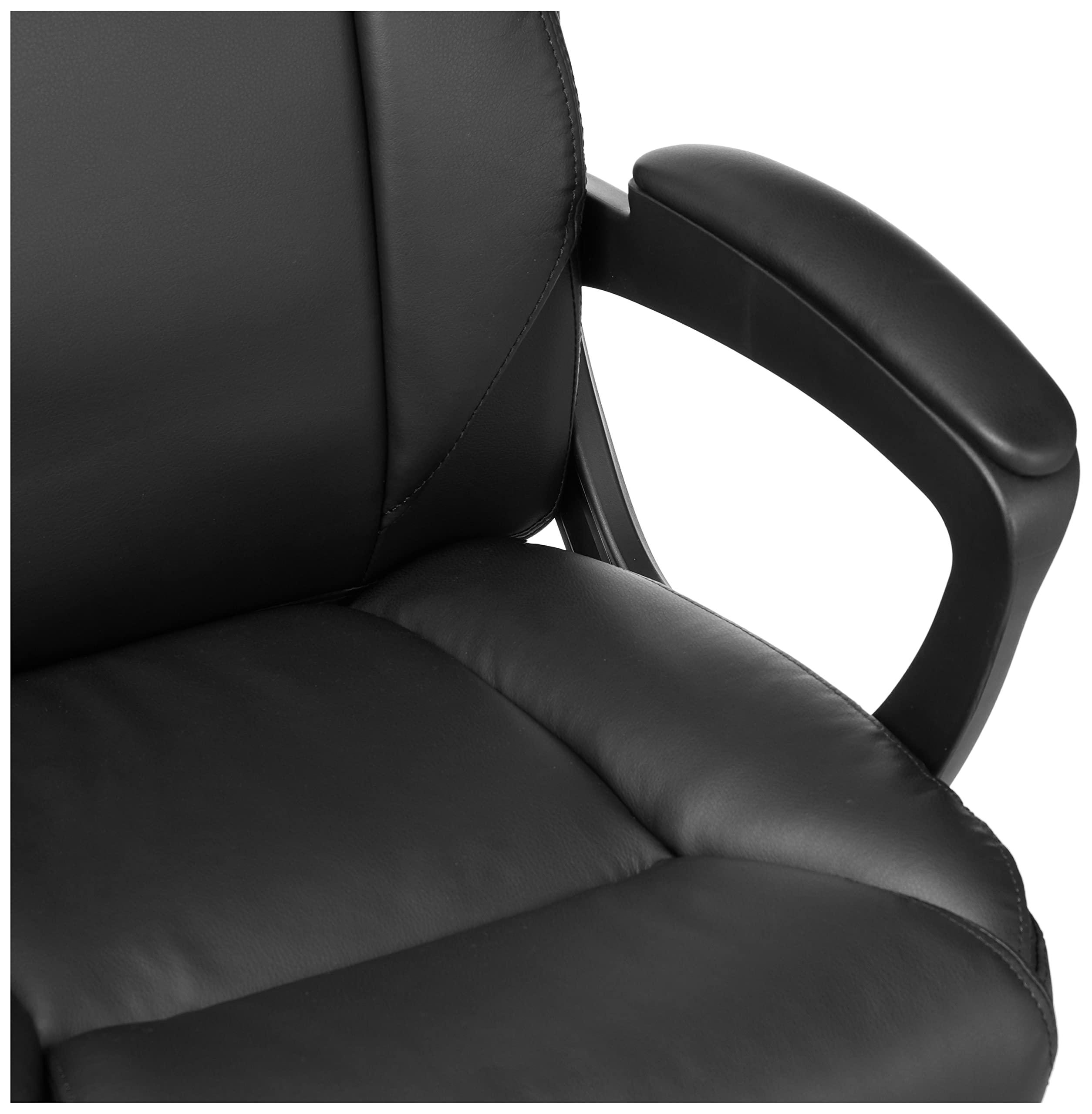 Amazon Basics Classic Puresoft PU Padded Mid-Back Height Adjustable Office Computer Desk Chair with Armrest, 26"D x 23.75"W x 42"H, Black - Image 6