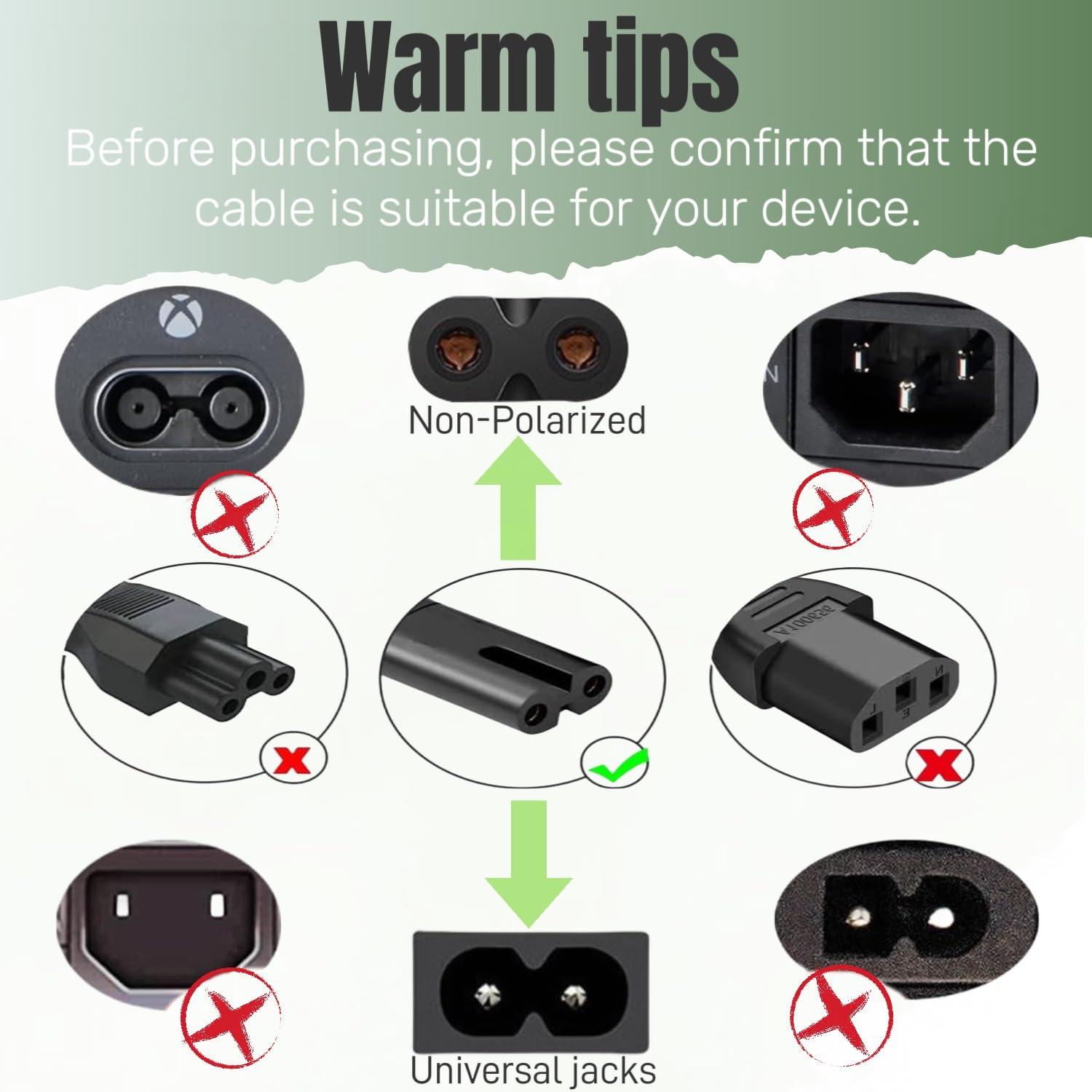 Power Cord Charger Cable 10Ft Compatible with JBL PartyBox 100 110 200 300 310 710 1000 On-The-Go Speaker JBL Bar 2.1 3.1 5.1 9.1 Soundbar JBL Boombox 3 Speaker Replacement 2 Slot Devices Supply Cord - Image 3