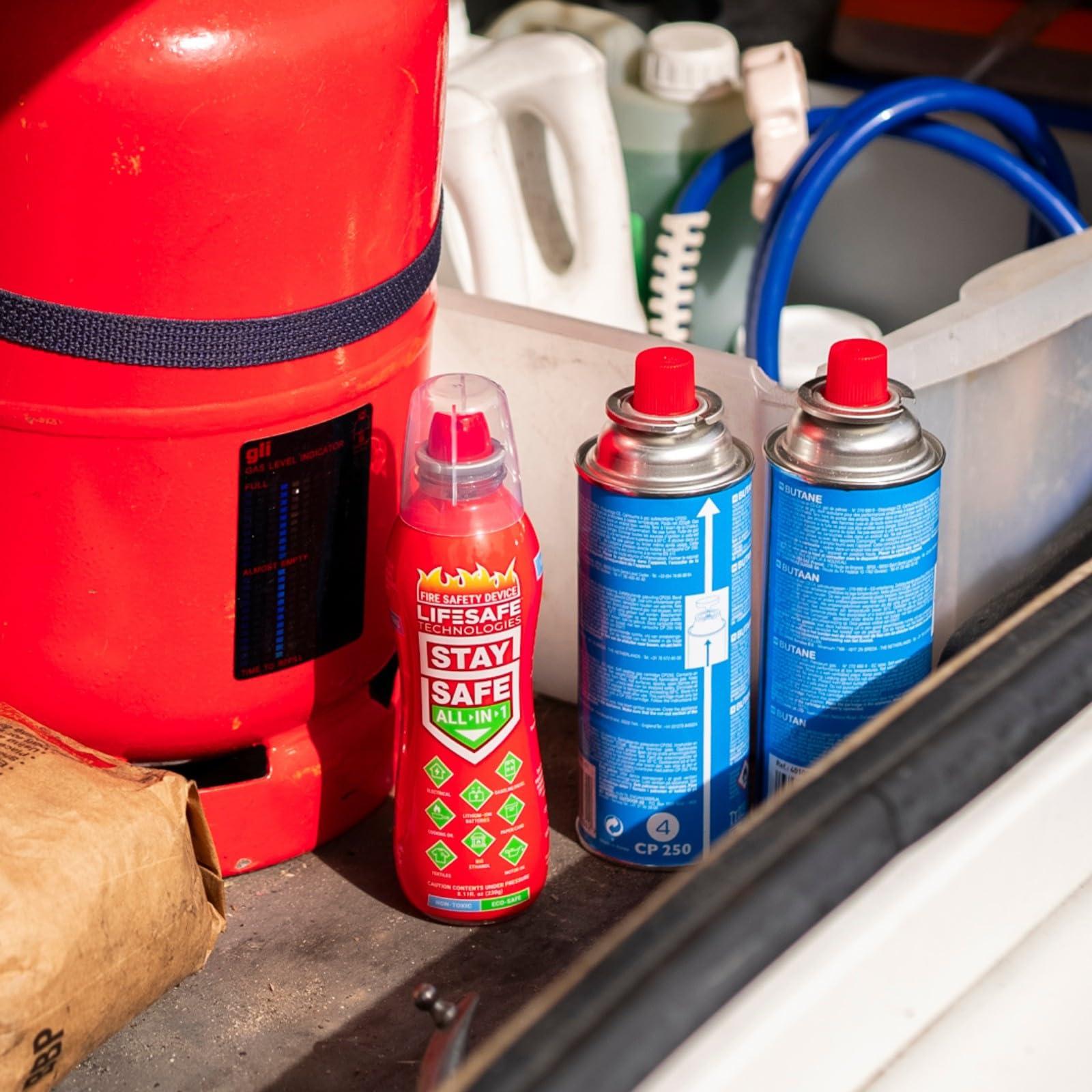LifeSafe Technologies StaySafe All-in-1 Portable Fire Extinguisher | Easy to Use Compact Fire Spray for 10 Types of Fires | Non-Toxic & Eco-Friendly For Home, Kitchen, Car, Garage, Boat - Image 9