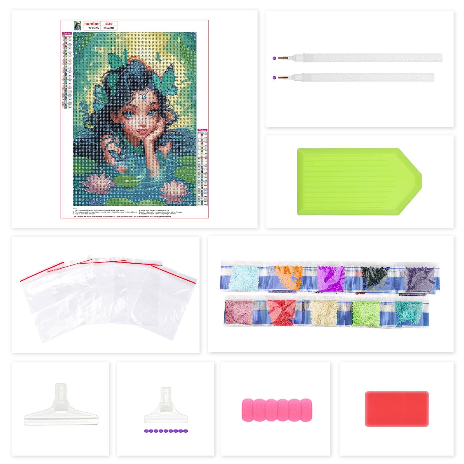 Lxmsja Cartoon Diamond Art Kits for Adults, Flowers DIY Full Drill Diamond Painting Kits for Beginners, 5D Gem Art Crafts for Adults, Home Wall Decor 12x16 inch - Image 5