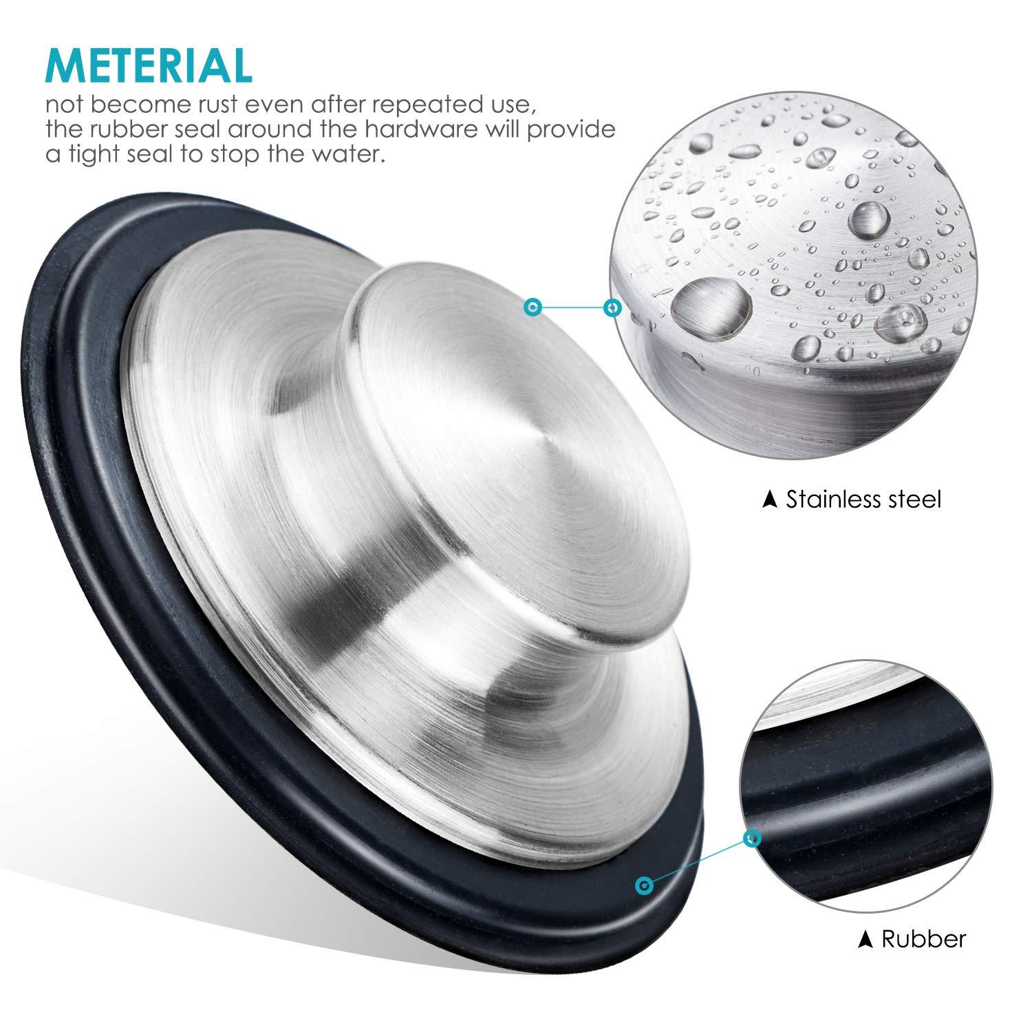 2PCS Kitchen Sink Stopper - Stainless Steel, Large Wide Rim 3.35" Diameter - Fengbao - Image 4