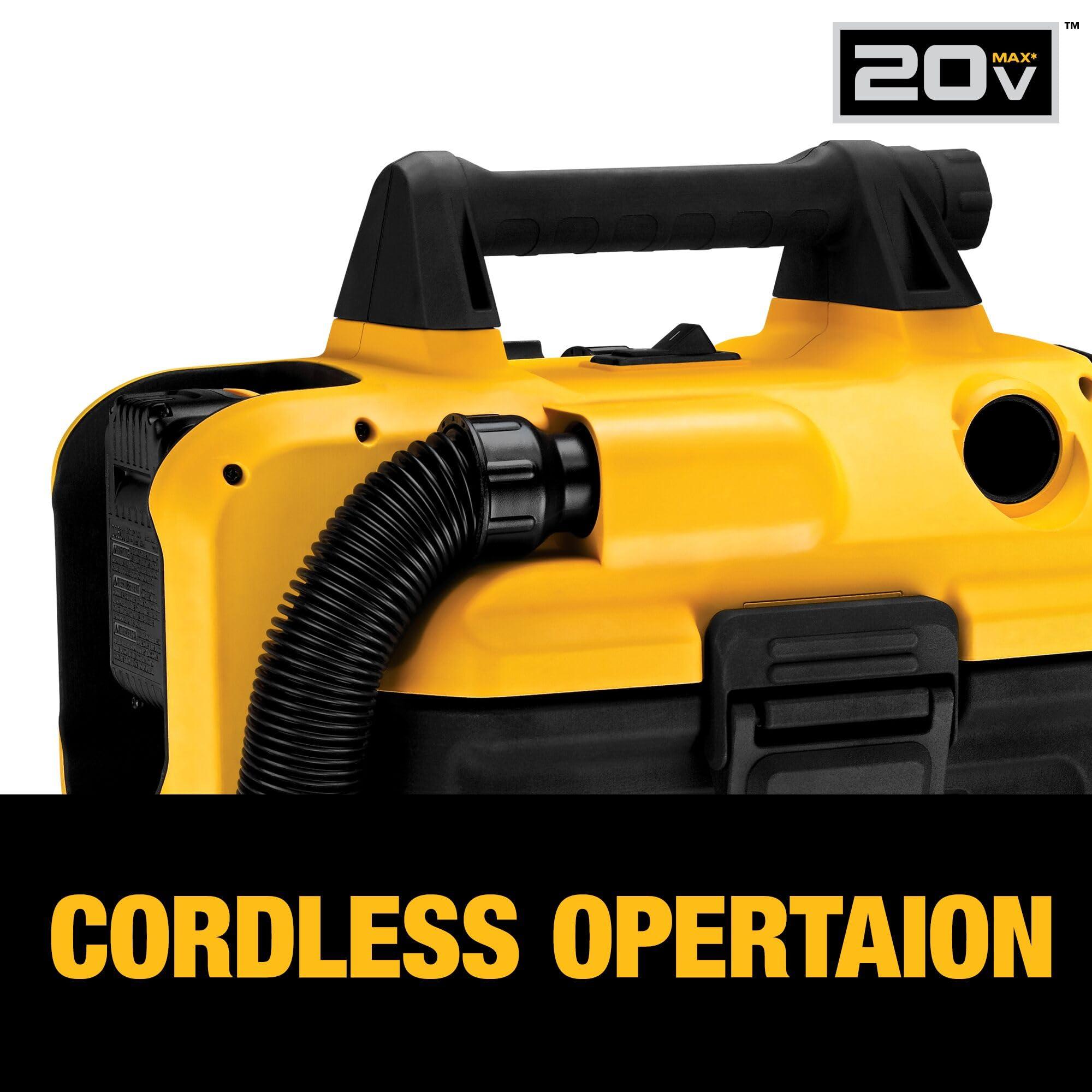 DEWALT 20V MAX Cordless Wet-Dry Vacuum, Portable Shop Vac, 2 Gallon Tank Capacity, Tool Only (DCV580H) - Image 5