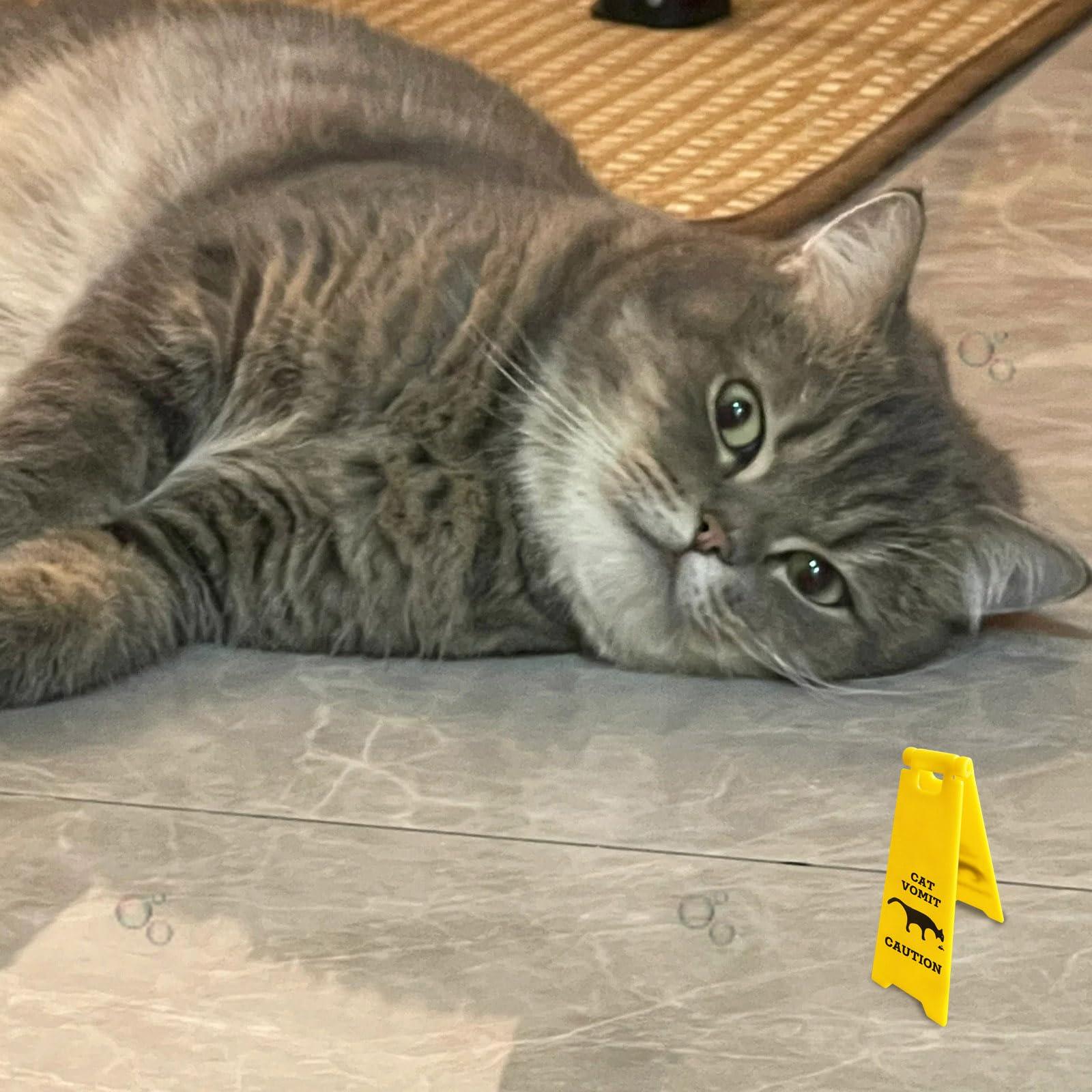 Mini Cat Vomit Sign - Perfect Gag Gift for Cat Lovers and Humor Enthusiasts(Cat Vomit Sign) - Image 5