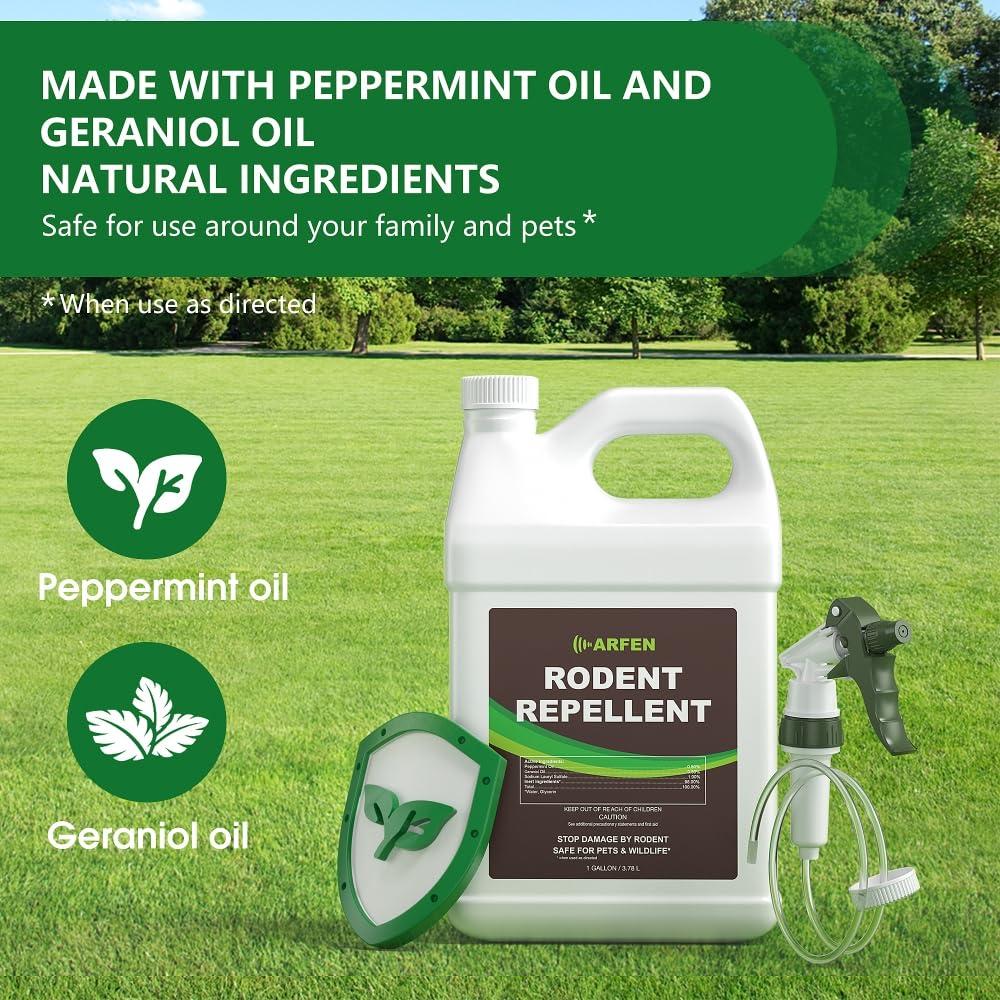 Rodent Repellent Spray – Effective Natural Peppermint Formula for Mice, Rats, Squirrels, and Rodents. Safe for Indoor, Outdoor, and Car Engines. Safe for People and Pets. (1 Gallon) - Image 3