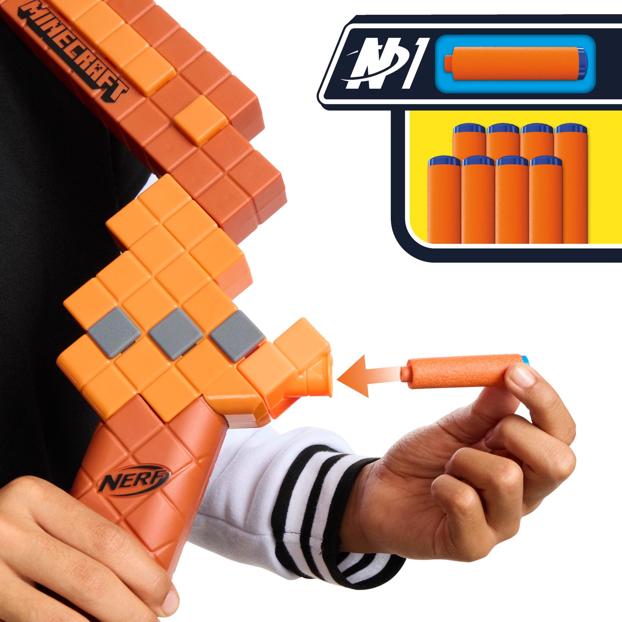 Nerf Minecraft Bow Dart Blaster, Pull-Back String Priming, 8 Nerf N1 Compatible Only with N1 Dart Blasters, Ages 8+ - Image 2