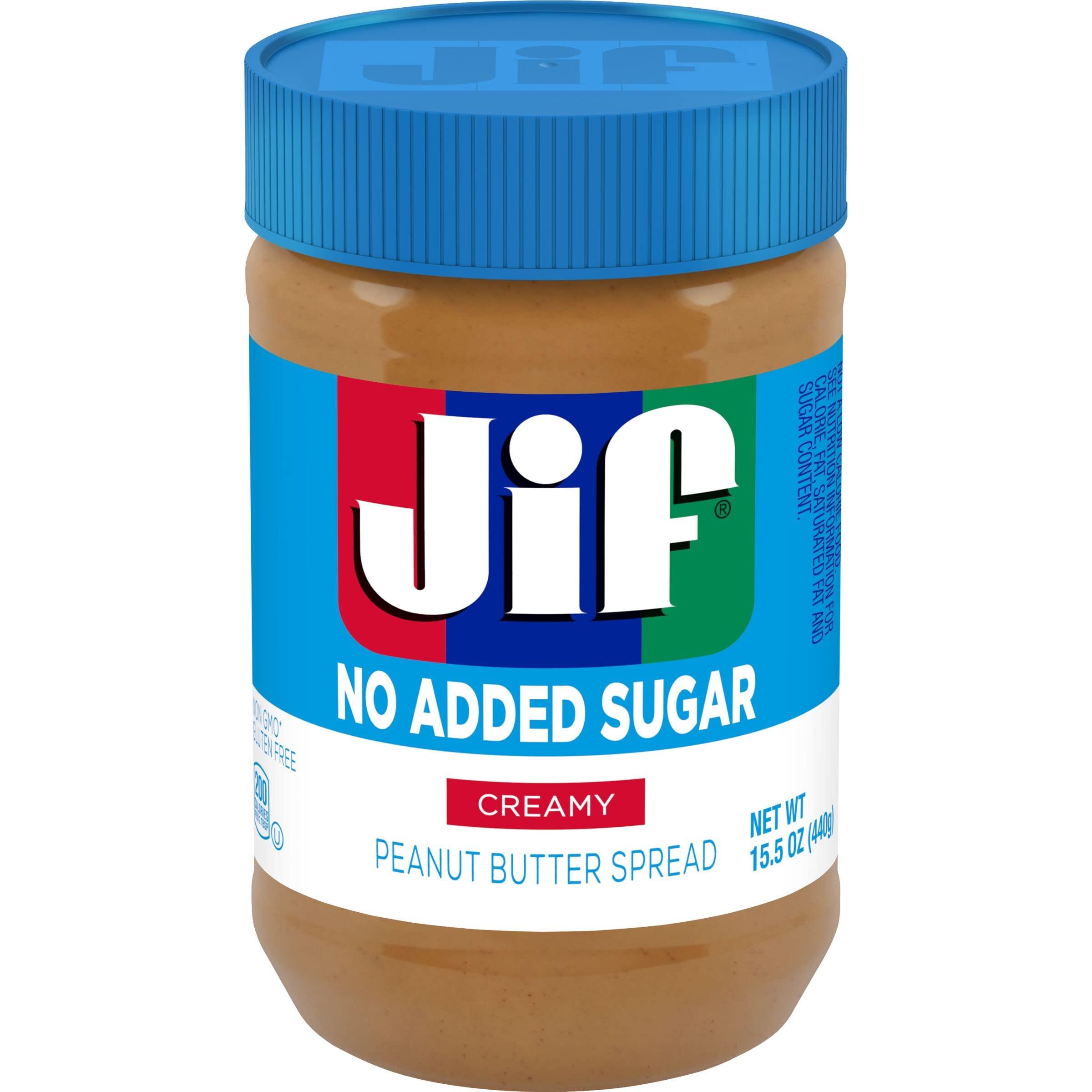 Jif No Added Sugar Creamy Peanut Butter Spread, 15.5 Ounces (Pack of 12), Smooth, Creamy Texture, No Stir Peanut Butter Spread - Image 5