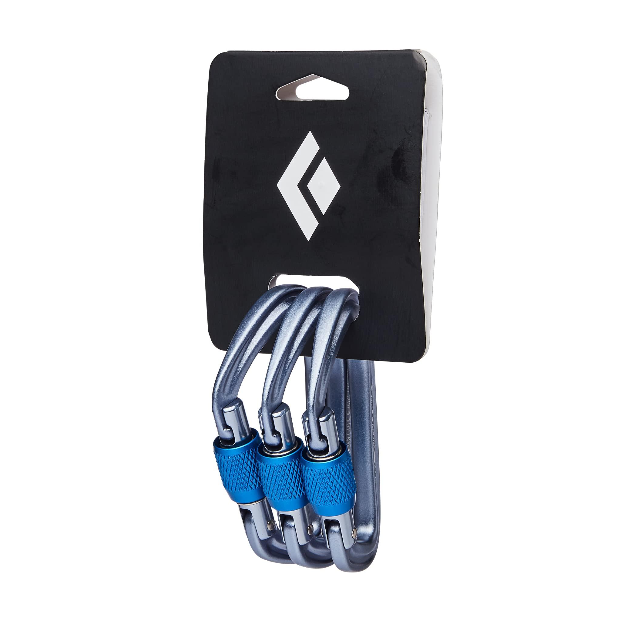 BLACK DIAMOND Hotforge Screwgate Locking Carabiner 3 Pack for Rock Climbing, Mountaineering, Camping, Outdoor,