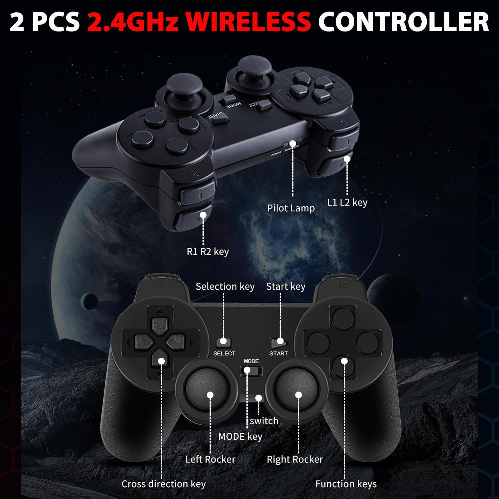 Upgrade Wireless Retro Game Console Stick, ZeroStory Retro Video Game Console Stick Built in 20000+ Games with 15 Emulators, 4K HDMI Output with 2 2.4G Wireless Controllers (64GB Memory Card) - Image 5