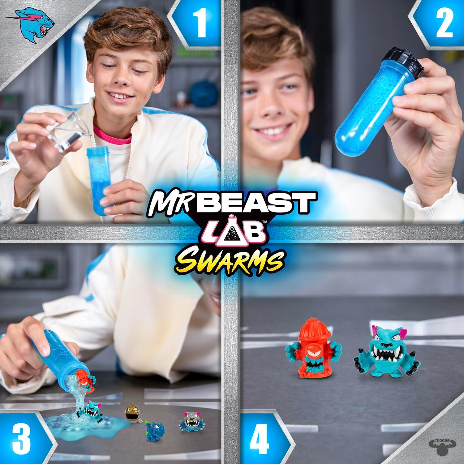 MrBeast Lab Swarms Lab Pack, Experiment by Adding Water, Shaking Test Tube & Revealing 5 PK of 1" MrBeast Collectible Characters, 100+ to Collect, Look Out for The Limited Edition Hyperchrome Panther - Image 3