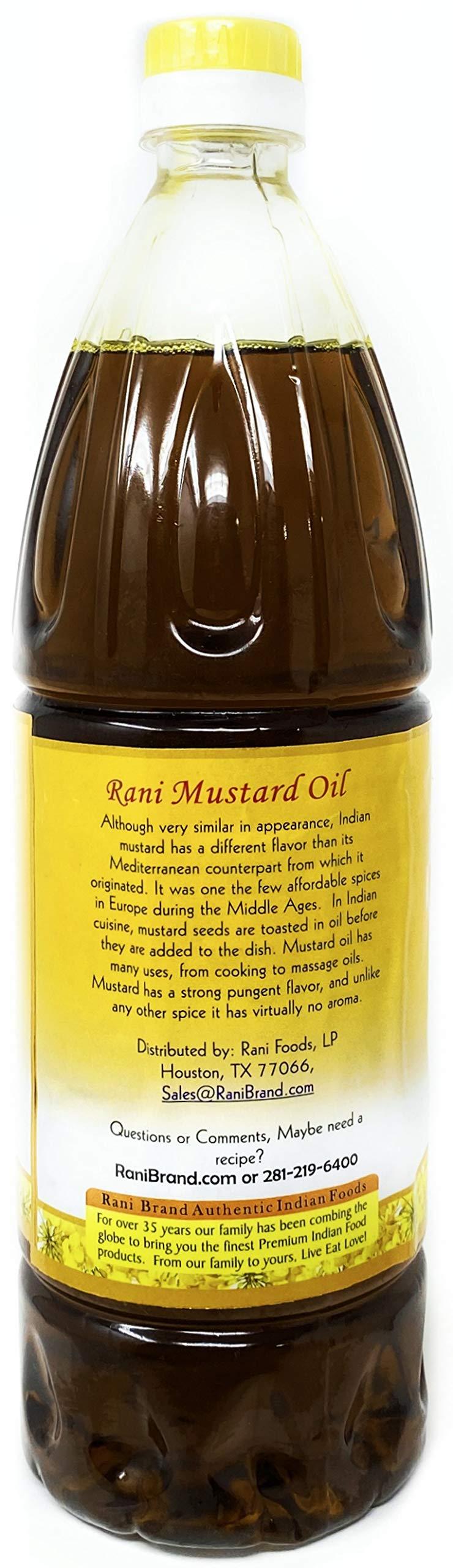 Rani Mustard Oil (Kachi Ghani) 33.8 Ounce (1 Liter) Pack of 12, NON-GMO | Gluten Free | Vegan | 100% Natural | Kosher - Image 6