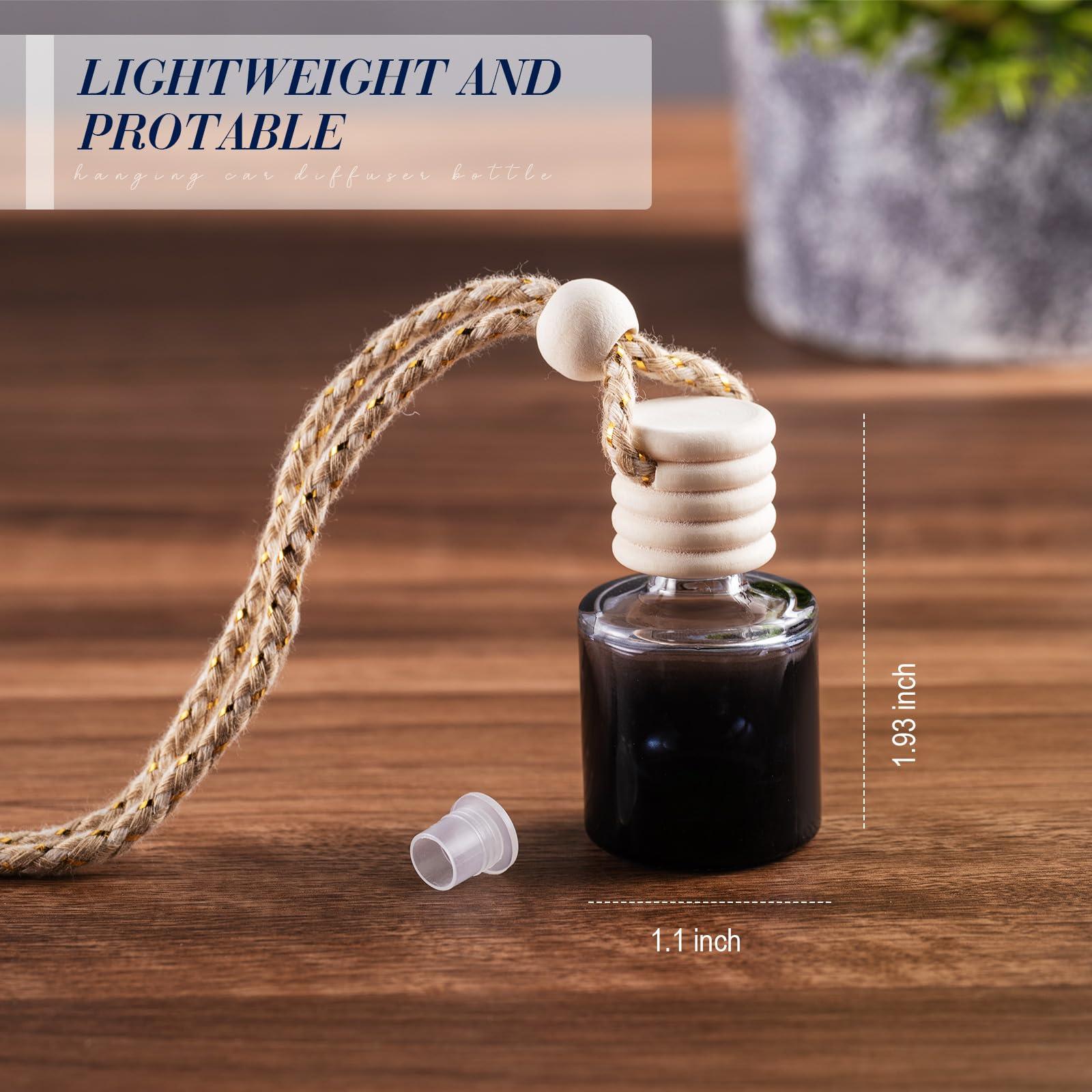 LOYIM 50 Pcs Black Car Air Freshener Hanging Bottle Empty Glass Diffuser Bottles Perfume Bottle Refillable Car Air Freshener Pendant Aromatherapy Fragrance Vials Bottles Ornament(Cylinder) - Image 2