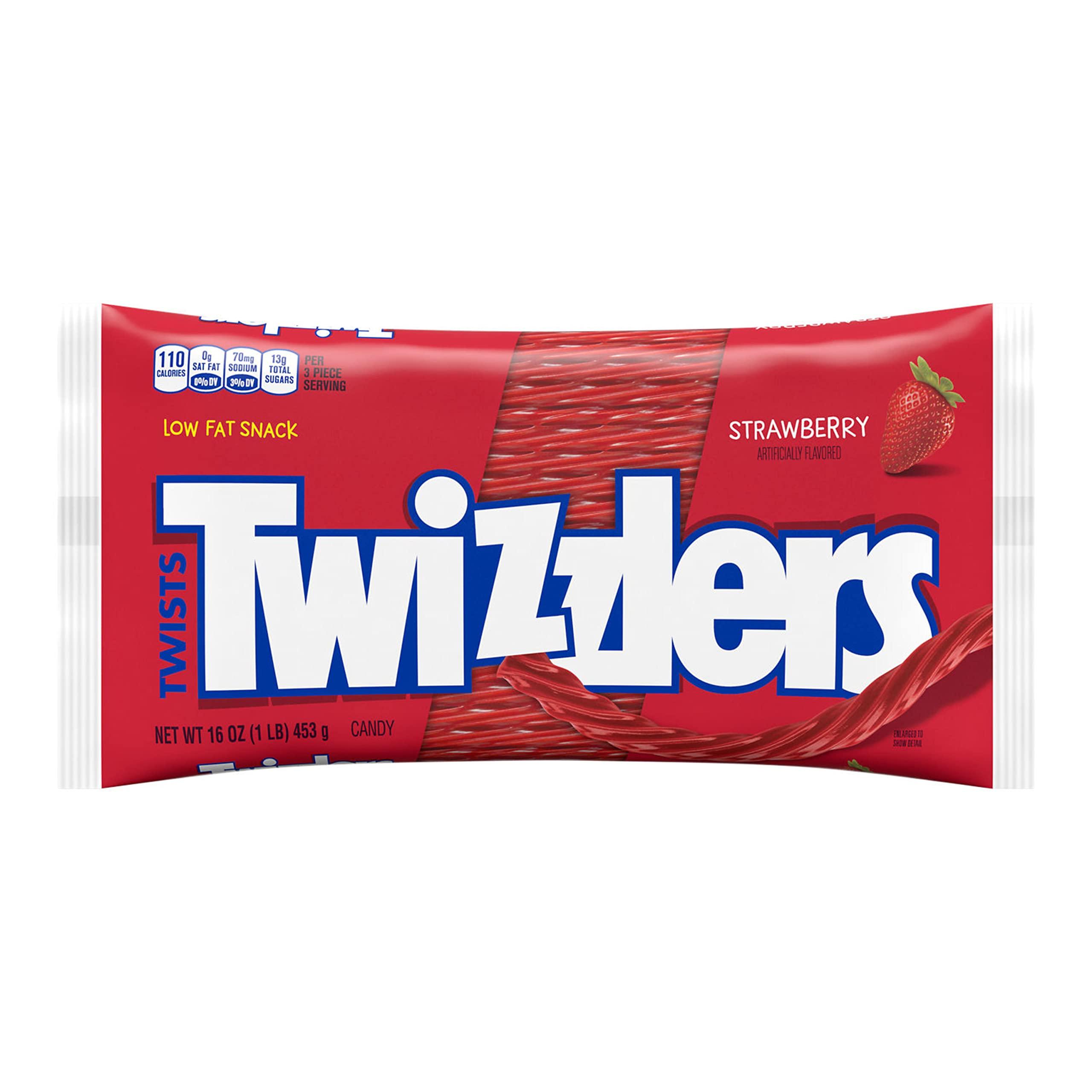 TWIZZLERS Twists Strawberry Flavored Licorice Style, Low Fat Candy Bag, 16 oz - Image 3