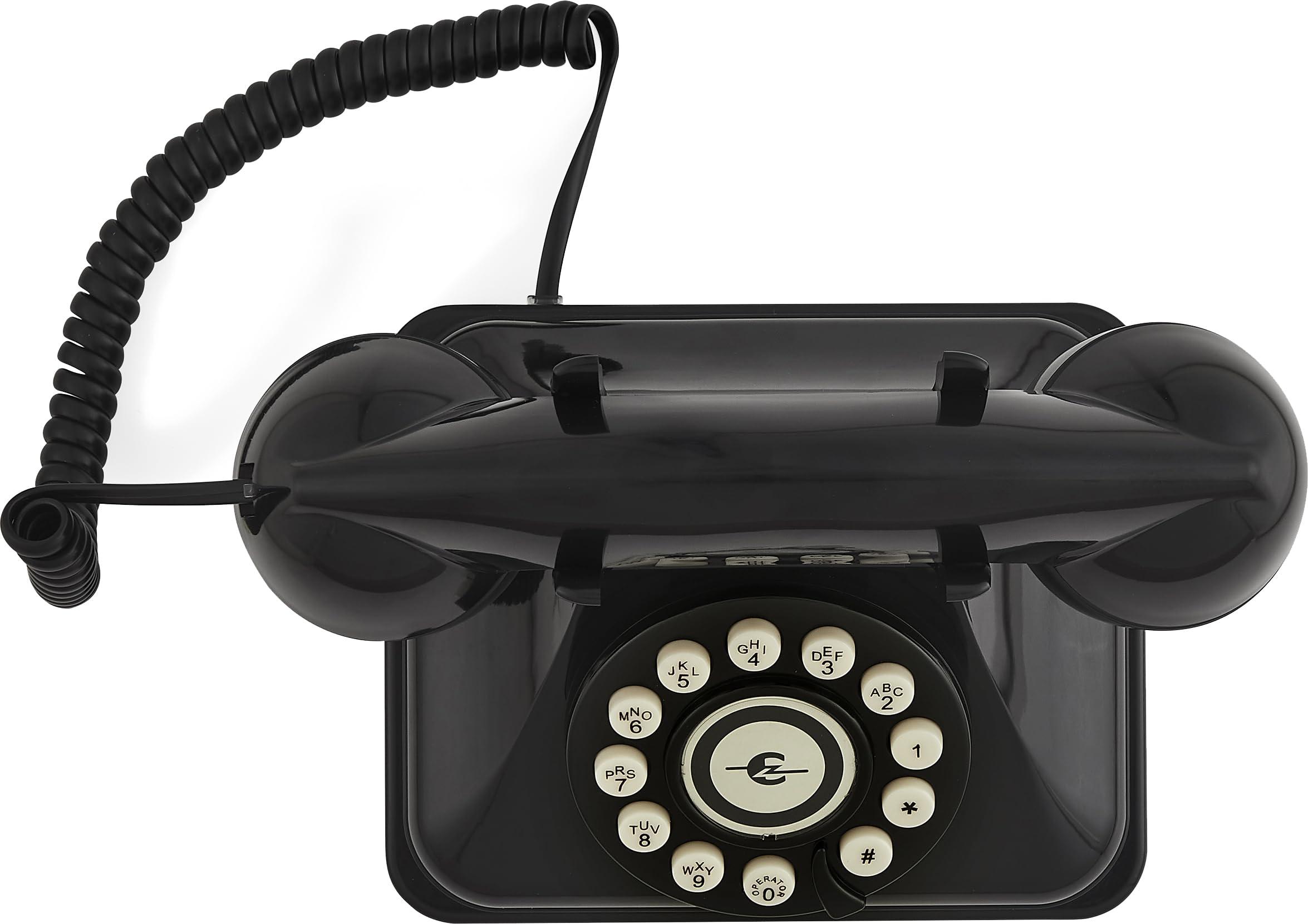 Crosley CR62-BK Kettle Classic Corded Desk Phone - Landline for Home with Retro Rotary Style, Black - Image 6