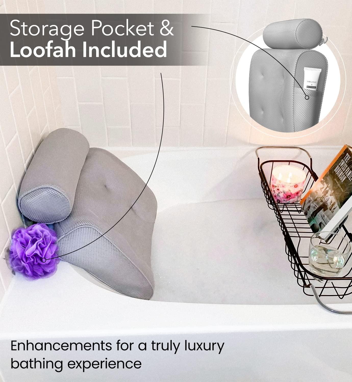 Everlasting Comfort Luxury Bath Pillow - Head, Neck, Back Soft Cushion for Bathtub, Spa & Relaxation - Image 11
