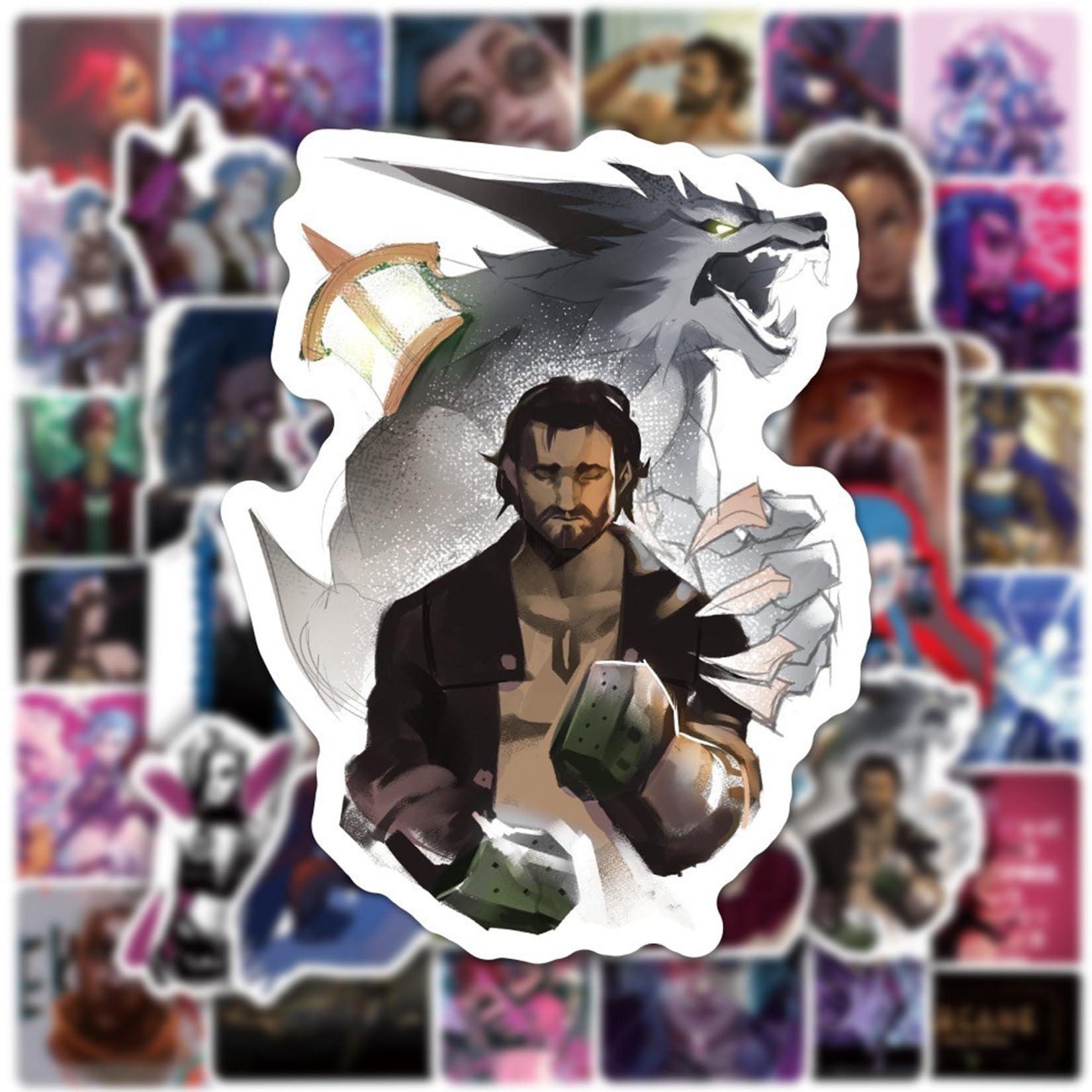 50Pcs Cartoon Arcane：League of Legends Waterproof Stickers for Water Bottle Cup Laptop Bike Skateboard Luggage Box Vinyl Graffiti Patches BREH - Image 7