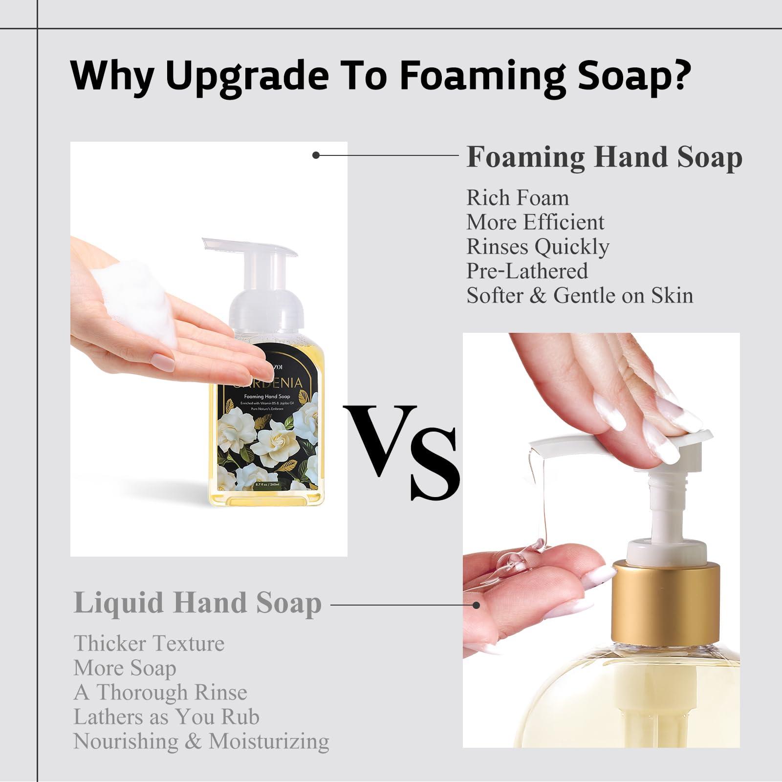 ROMIIE ZOI Gardenia Foaming Hand Soap Refill Gift Set, Non-Toxic & Biodegradable, Sensitive Skin Friendly - Image 3