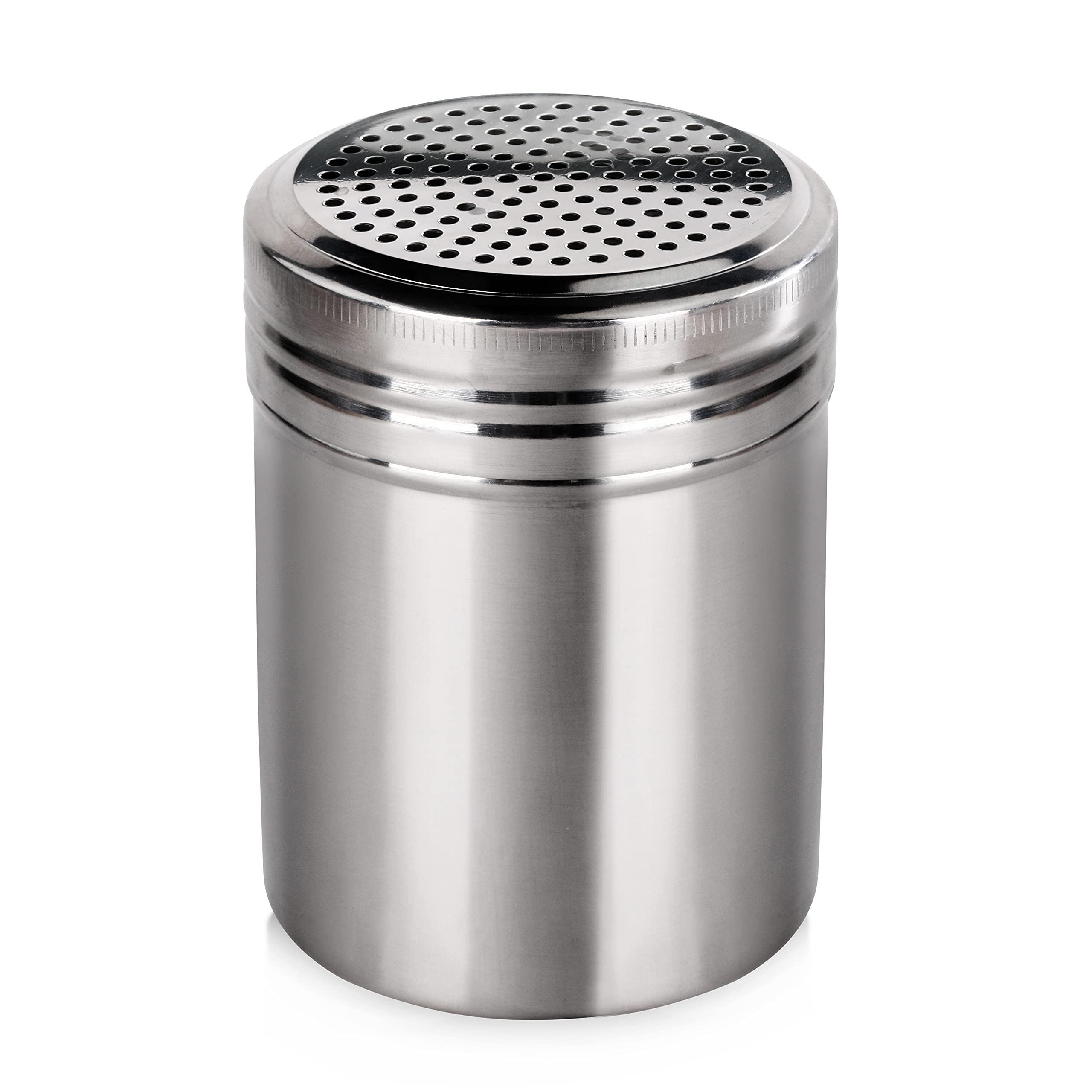 New Star Foodservice 28478 Stainless Steel Dredge Shaker, 10-Ounce, Set of 2