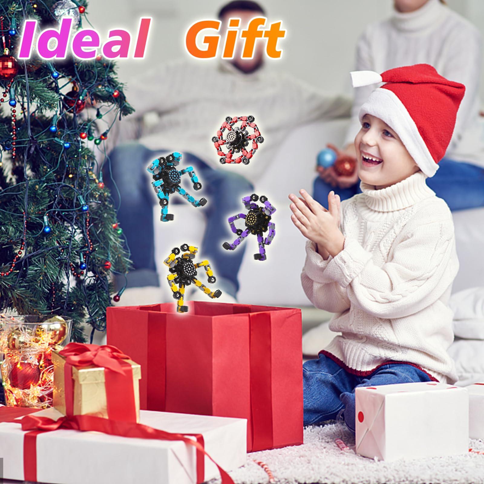 Gokeey Transformable Fidget Spinners 4 Pcs for Kids and Adults Stress Relief Sensory Toys for Boys and Girls Fingertip Gyros for Party Favors Stocking Stuffers Bulk for Kids - Image 6