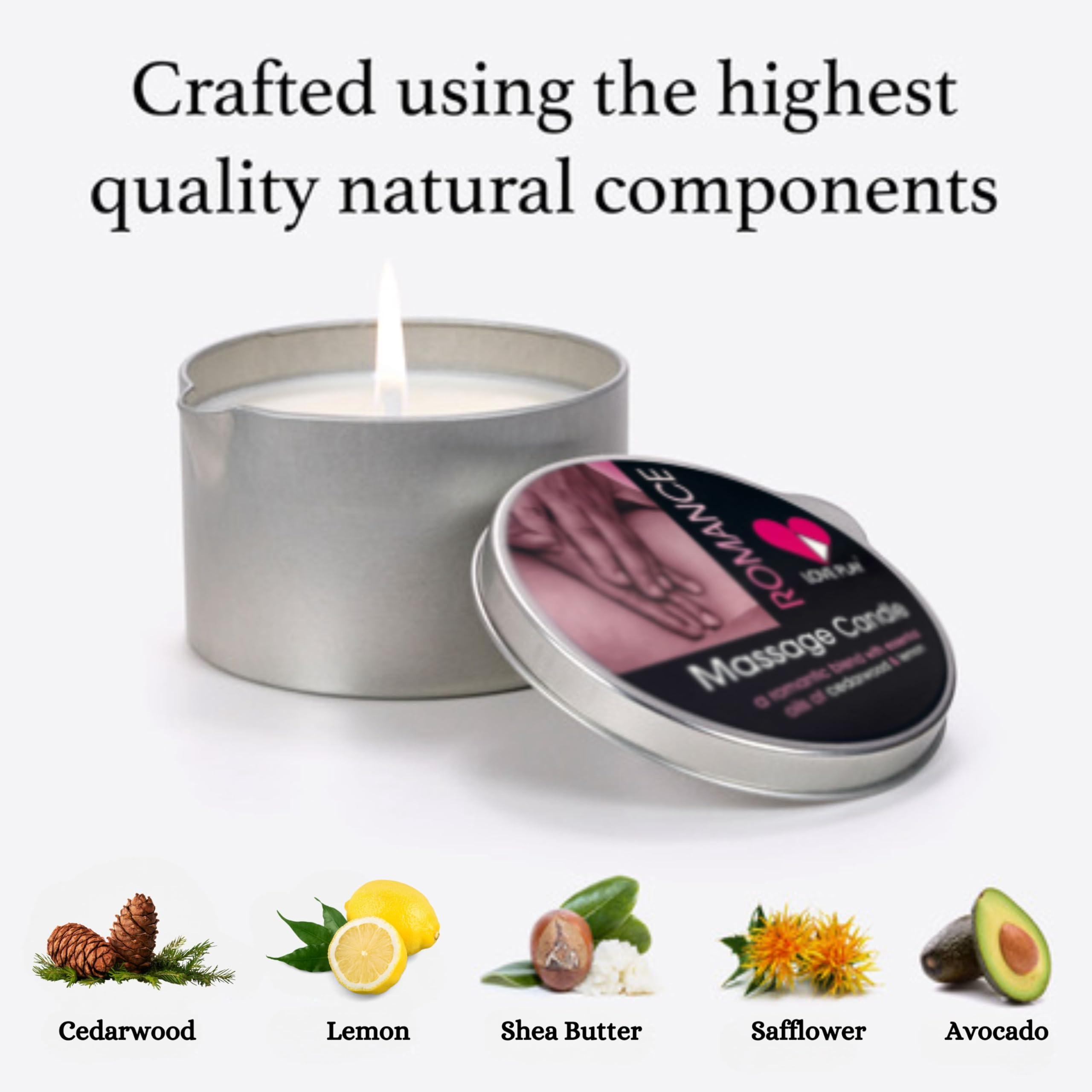 LOVE PLAY Massage Oil Candle for Home SPA - Vegan Moisturizing Body Oil Candle for Pure Relaxation - Hydrating Skin Care Massage Oils with Essential Oils (6.76oz) - Image 3