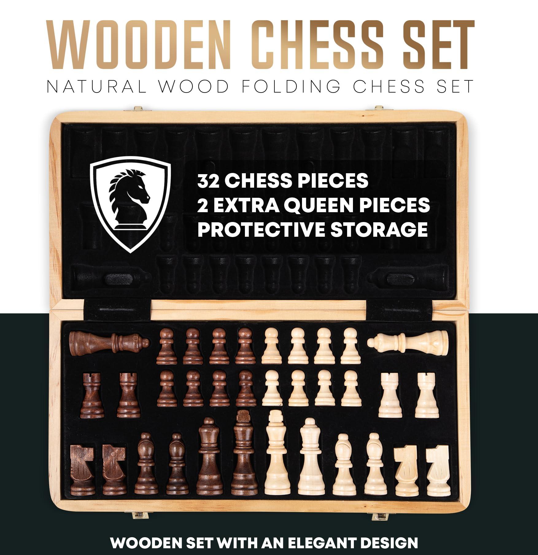 Chess Armory Wooden Chess Set 15 Inch - Classic Handcrafted Game Board for Adults and Kids with Extra Queen Pieces and Storage Box - Ideal for Home and Travel - Non-Magnetic - Image 7