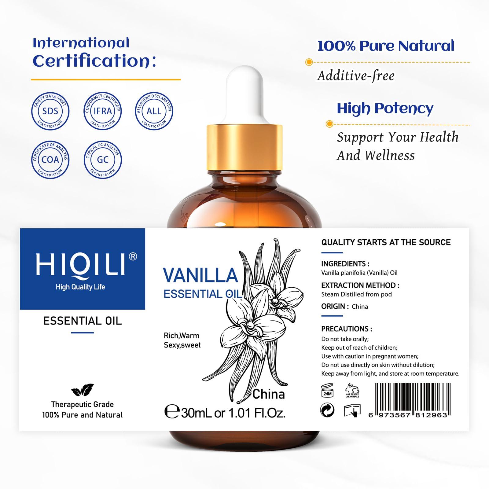 HIQILI 1 Fl Oz Vanilla Essential Oil, Undiluted Natural Strong Fragrance Add in Skin Perfume, Unscented Lotion, Candle Soap Making Scent, Relax at Home with Diffuse Warm Sweet Aroma - Image 7