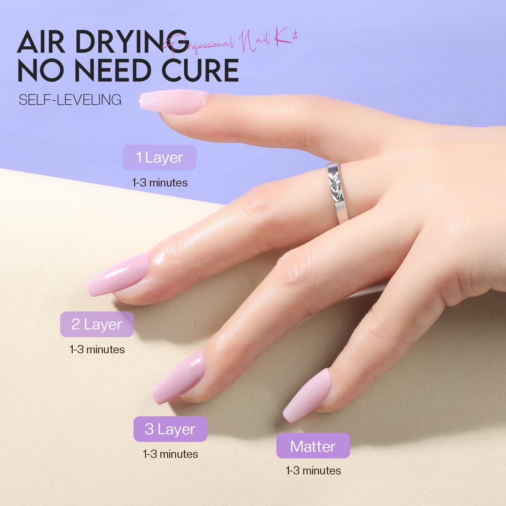 Morovan Nail Polish Set Fingernail: Lilac Light Purple Quick Dry Nail Polish Kit 0.25oz Lavender Regular Pack Glossy Finger Nail Polish Gifts for Women - Image 6