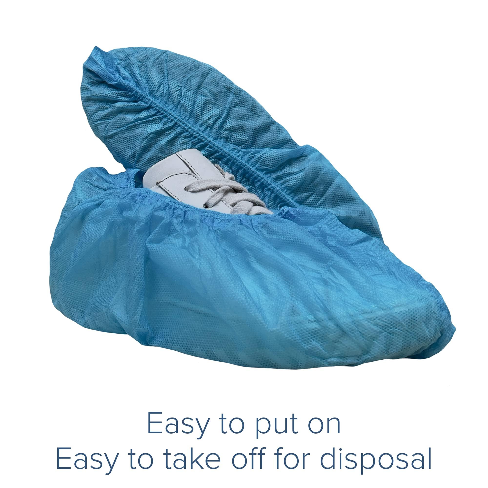 Innovative Haus Blue Indoor Disposable Shoe Covers - Disposable Non Slip Boot Covers - Indoor Reusable Booties - Treads - Water Resistant - 100 Pack, Extra Large - Image 4
