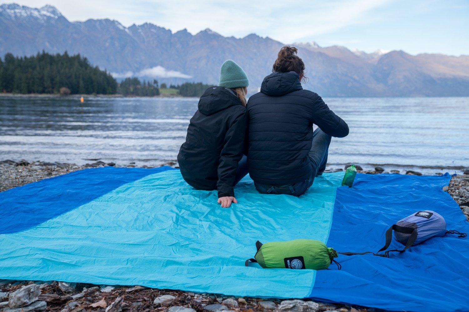 WEKAPO Beach Blanket Sandproof Waterproof, Extra Large Beach Mat, Oversized & Compact Sand Free Mat Quick Drying, Lightweight & Durable with 6 Stakes & 4 Corner Pockets - Image 9