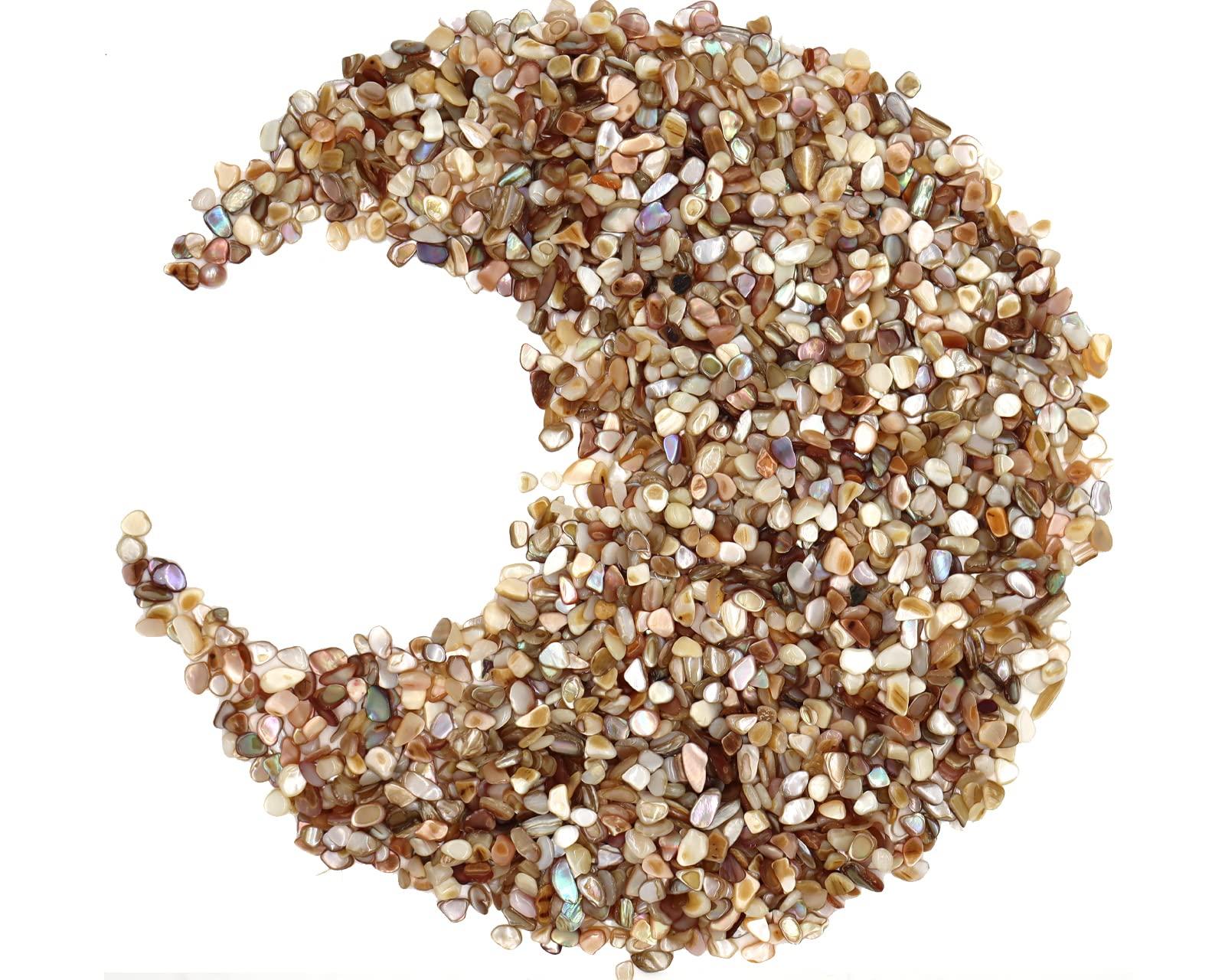 Small Mini Natural Crushed Mother of Pearl Shells for Weddings Vase Filler Home Décor, and Crafts 32 oz (2 lb), Colorful - Image 5