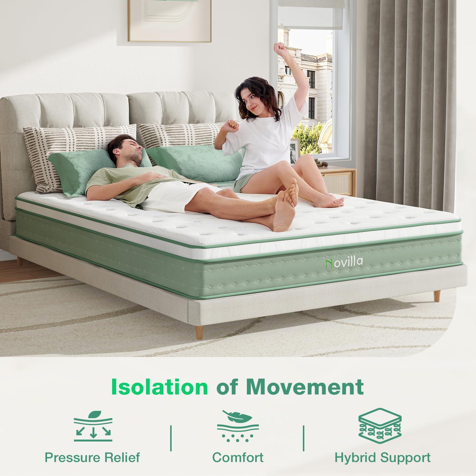 Novilla Twin Mattress, 10 Inch Hybrid Mattress in a Box, Gel Inflation Memory Foam with Pocket Coils Innerspring for a Cozy Night, Pillow Top Twin Size Mattresses, Medium Firm & Fit The Body's Curves - Image 2