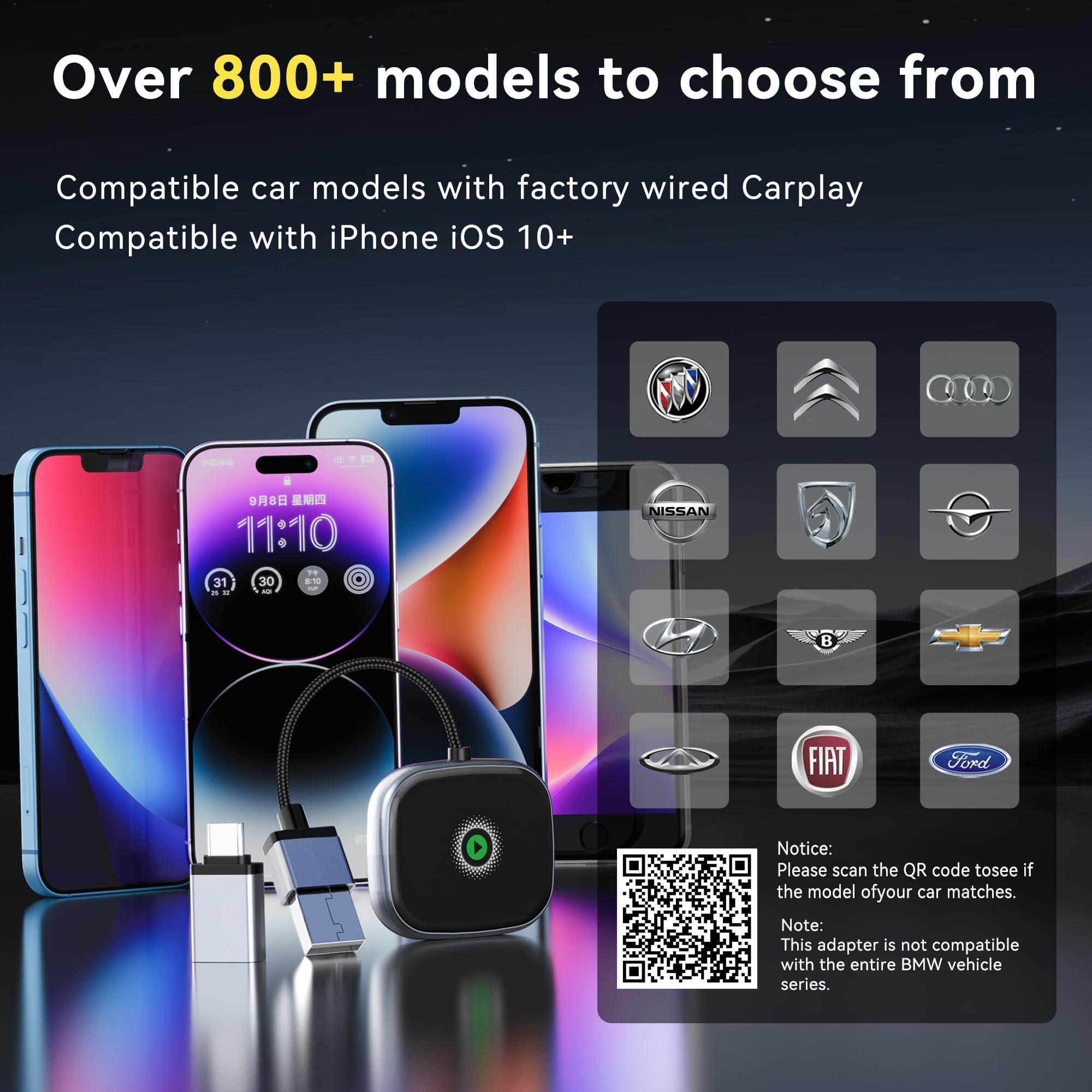 Wireless CarPlay Adapter, Wireless Car Screen Adapter for iPhone-Easily Upgrade Wired CarPlay to Unwired Connectivity, Includes USB-A to USB-C Dongle, Plug & Play for iPhone (iOS 10 and Above) - Image 7