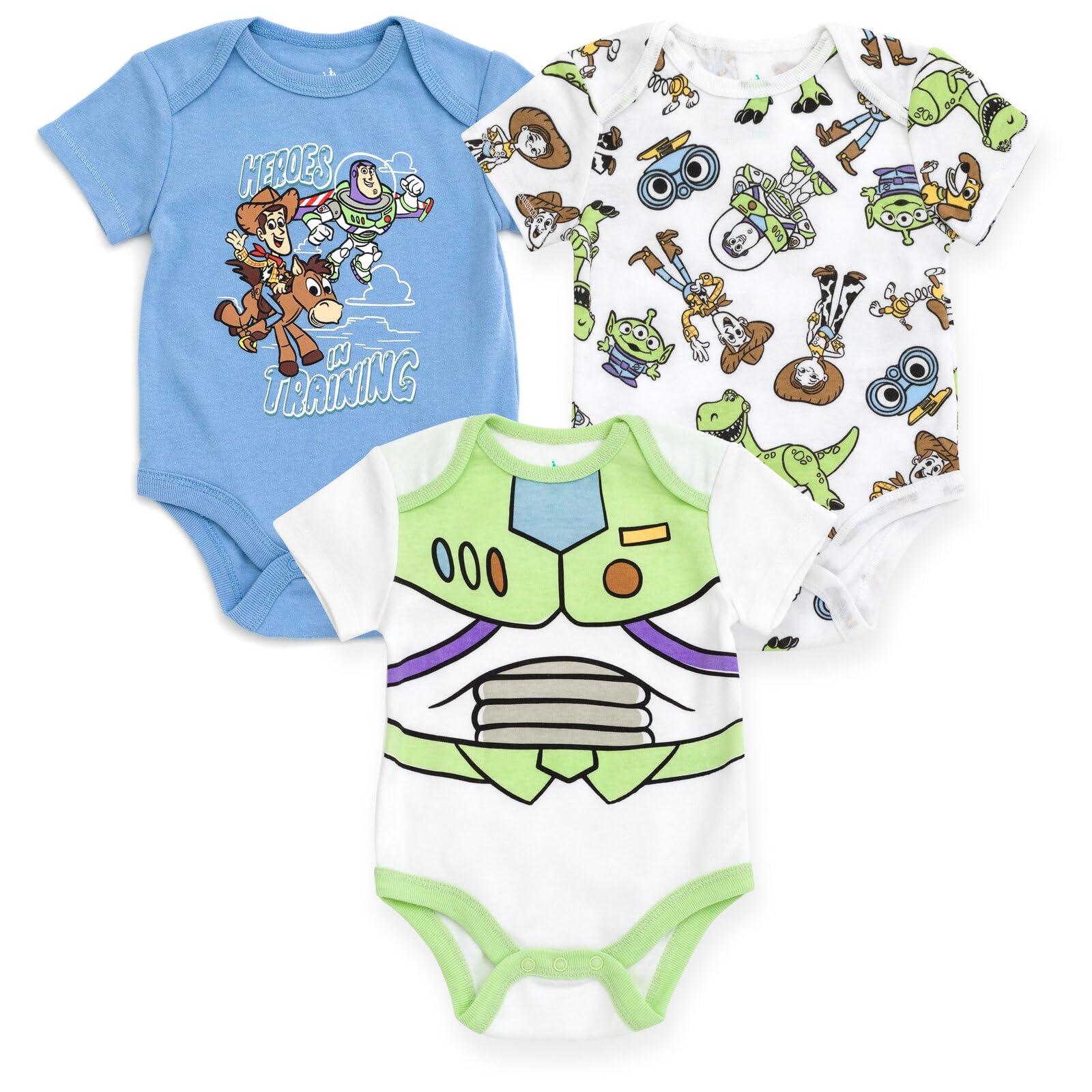 Disney Baby Girls Boys 3 Pack Bodysuits Newborn to Infant Sizes (Newborn - 24 Months)