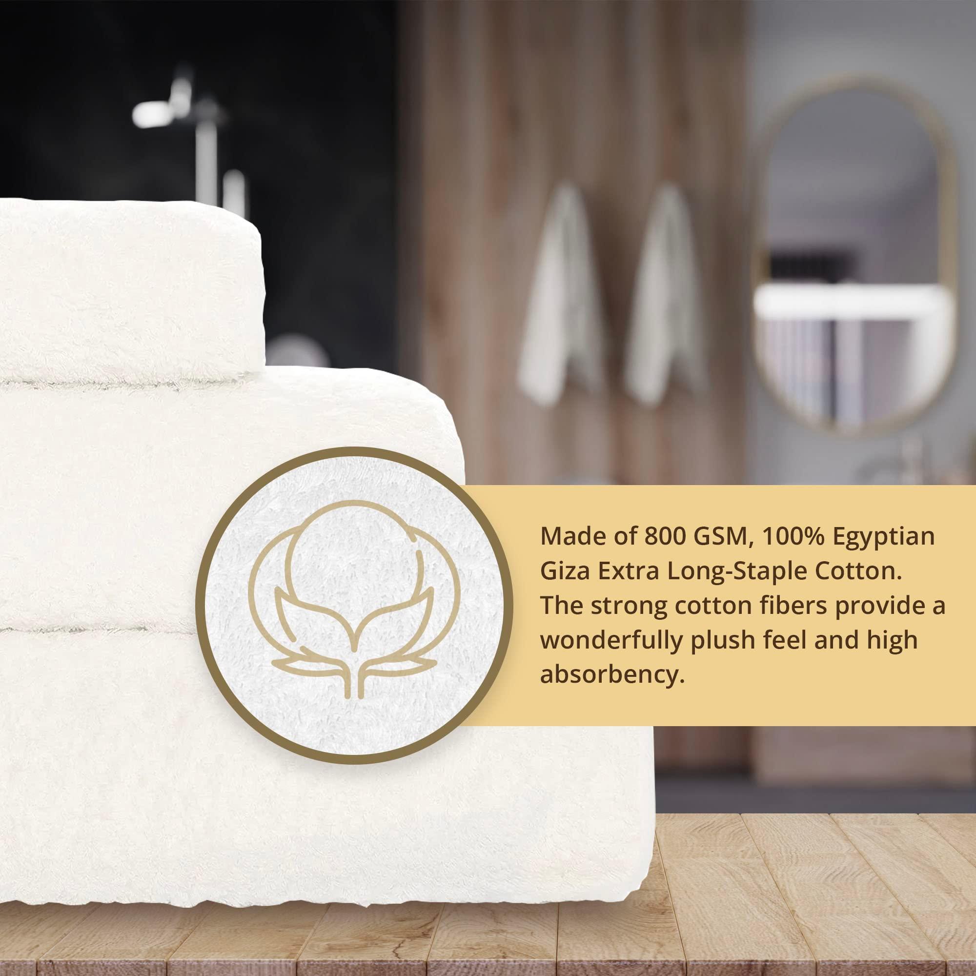 Graccioza Egoist Luxury Bath Sheet 41" x 72" - 800 GSM 100% Egyptian Giza Cotton - Extra Large Solid Design Towels for Bathroom - Super Absorbent, Quick Dry, and Ultra-Soft Bath Towel - White - Image 4