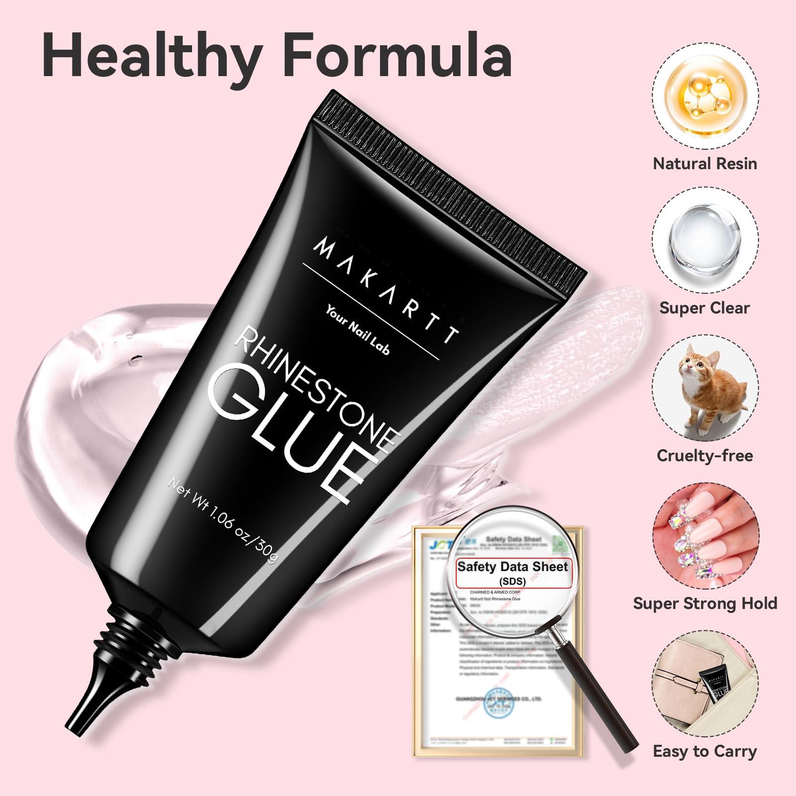 Makartt Nail Rhinestone Glue for Nails: Super Strong Gel Nail Glue for Decorations Nail Charm 3D Nails Bling Gel for Nail Gem Nail Art Jewel Diamonds 30ML Cured Need Beauty - Image 8